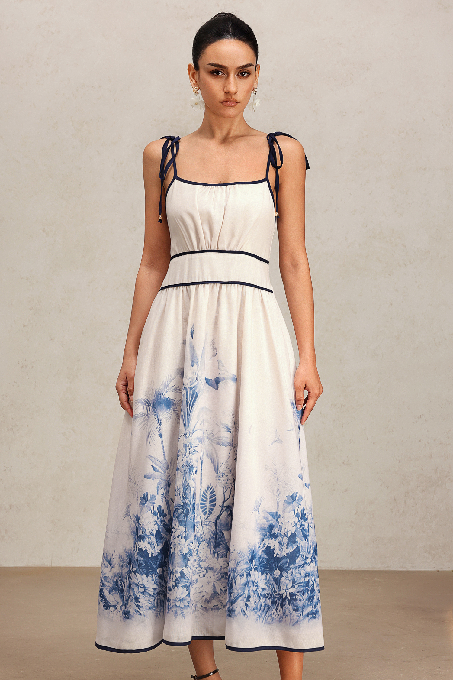 Kasuni Halter Floral Printed Maxi Dress