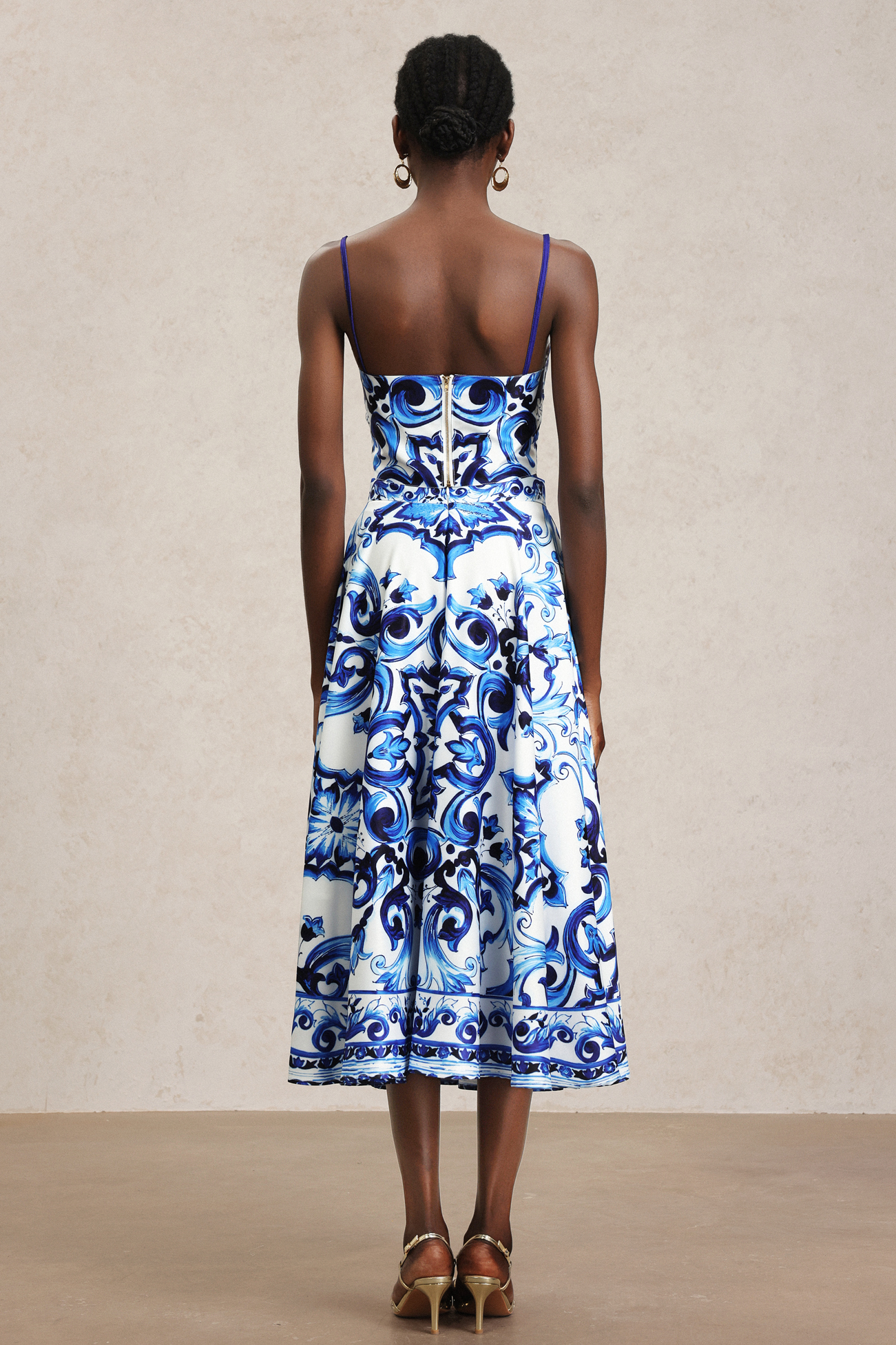 Kaona Halter Floral Printed Top And Skirt Two-Piece Set