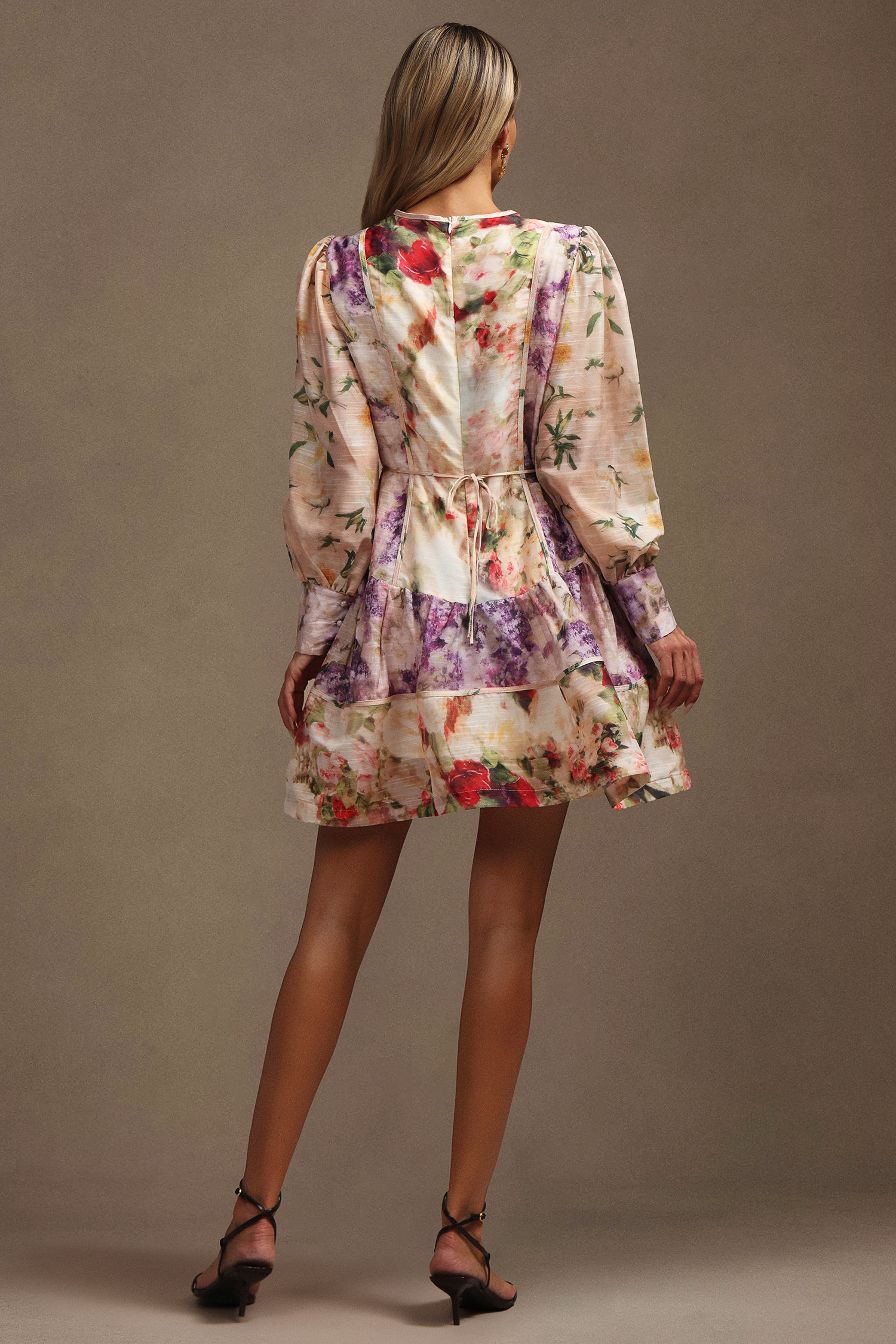 Saha Long Sleeves Floral Printed  Mini Dress