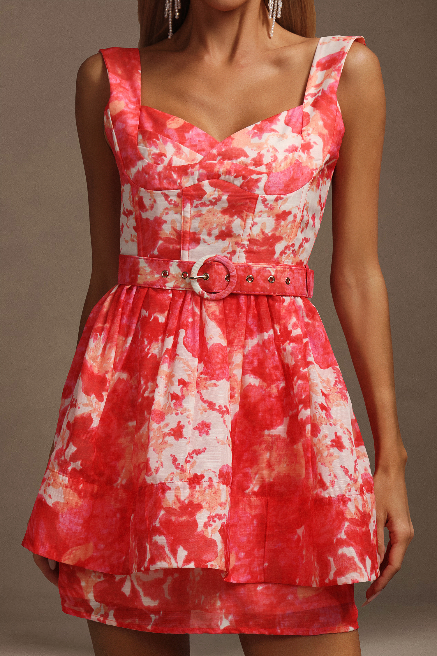 Jaxon Halter Floral Printed Mini Dress