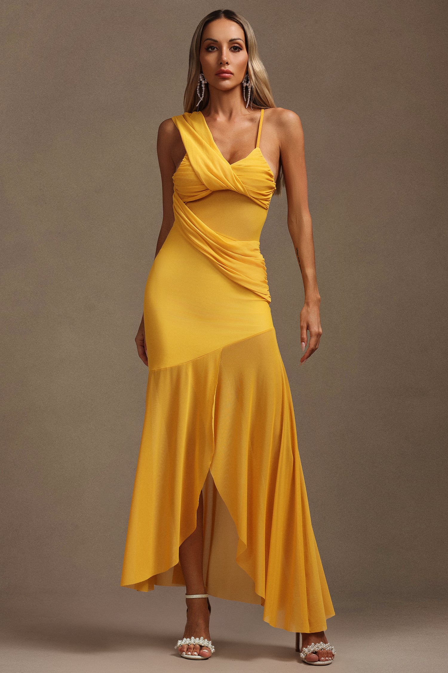 Rami Sleeveless Asymmetric Slit Maxi Dress