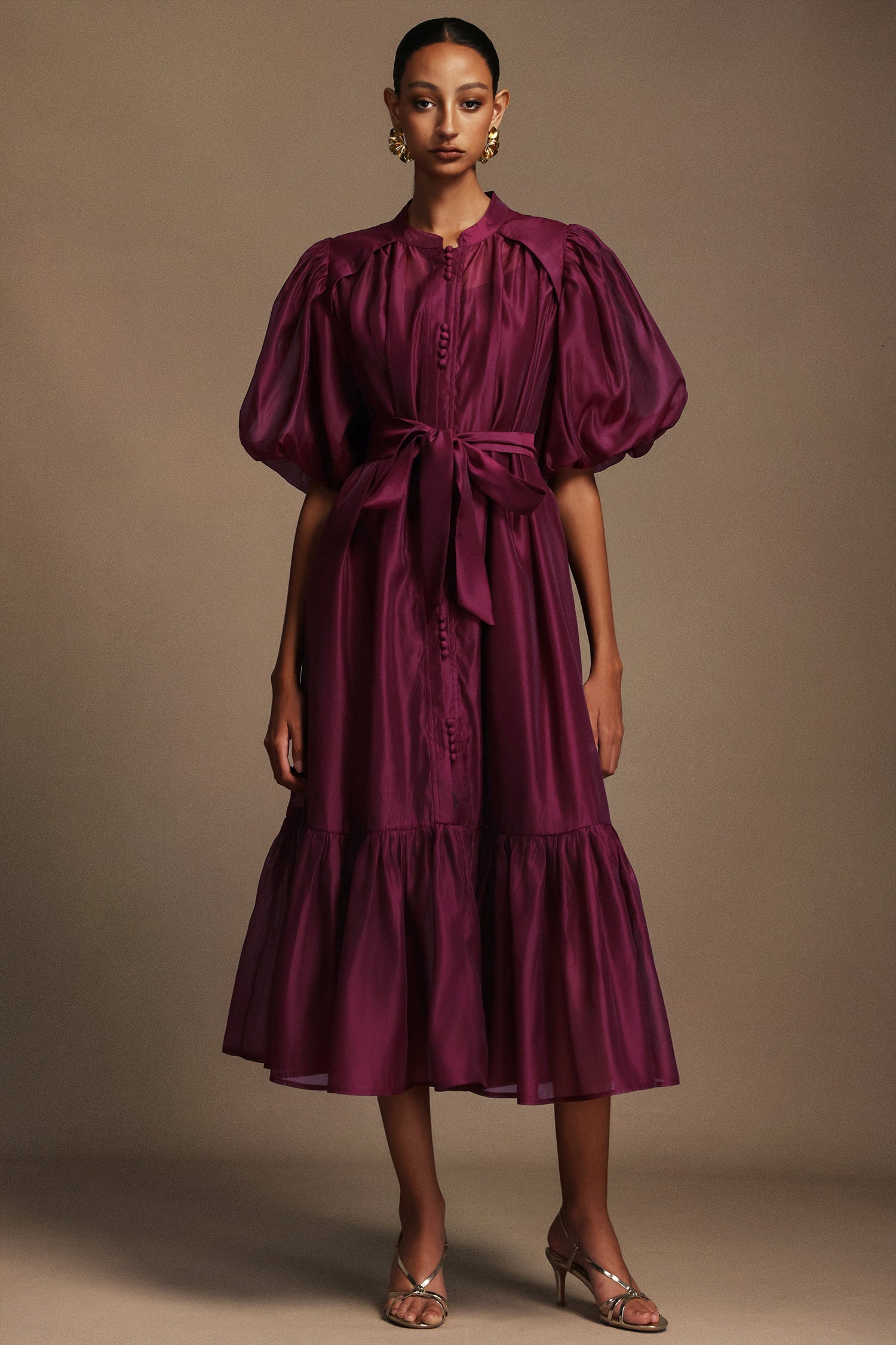 Dlasa Short Sleeves Round Neck Maxi Dress