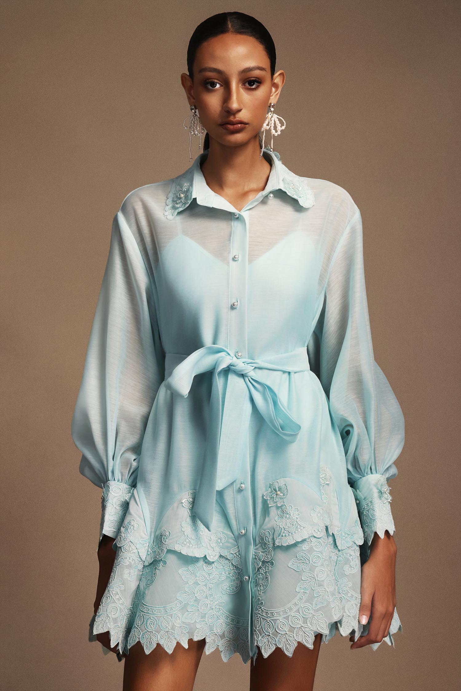 Lucifa Long Sleeves Lace Mini Dress