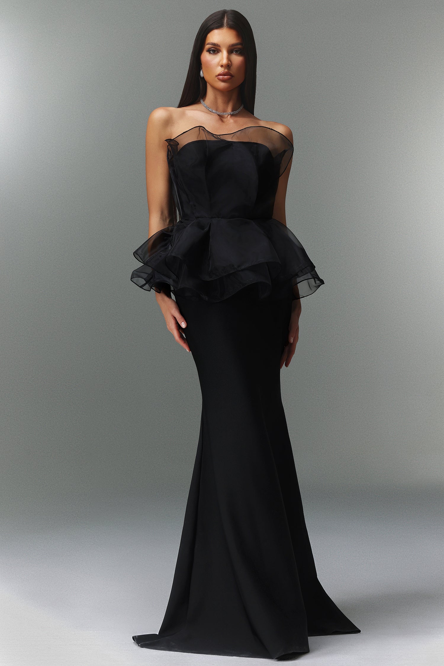 Oria Sleeveless Fishtail Bandage Maxi Dress