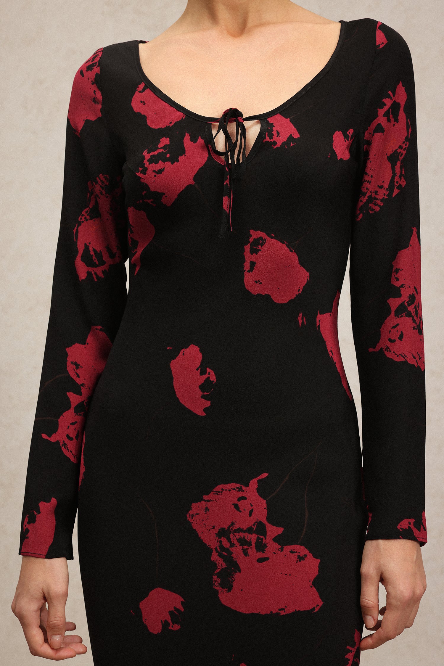 Monroe Long Sleeve V-Neck Printing Maxi Dress