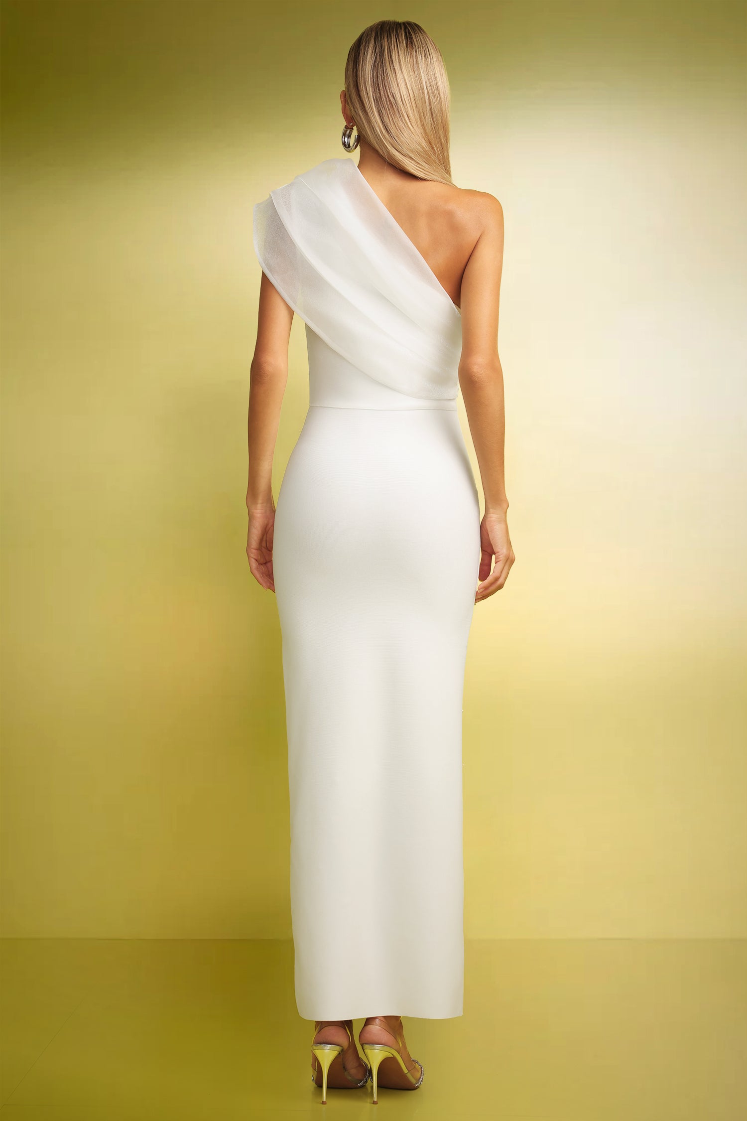 Pana One Shoulder Diamond Slim Bandage Maxi Dress
