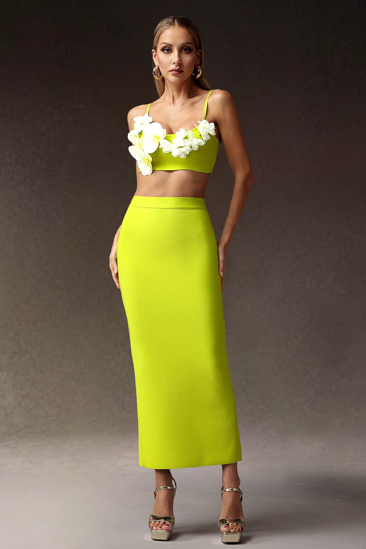 Sila Flowers Slim  Bandage Maxi Set