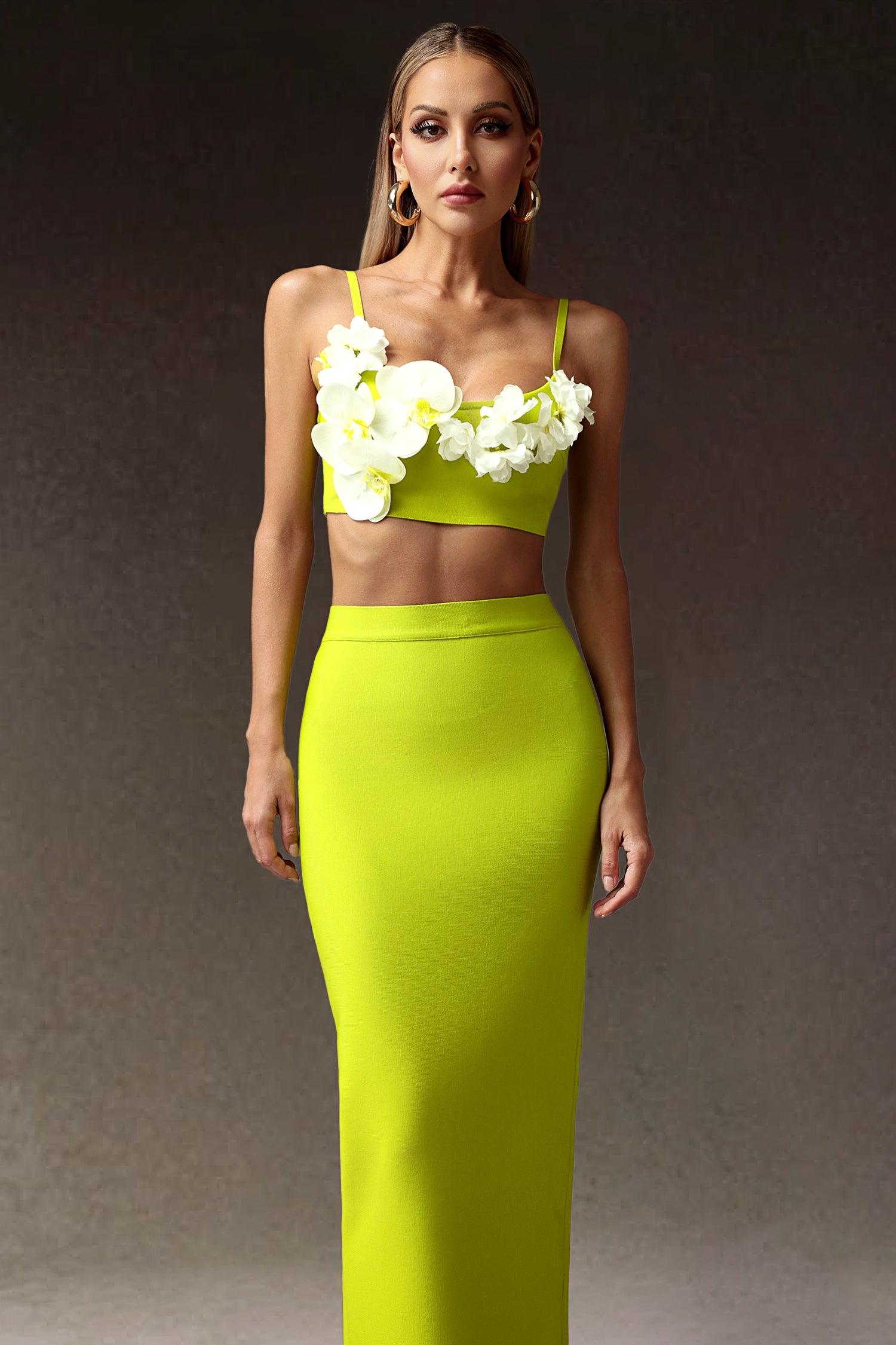 Sila Flowers Slim  Bandage Maxi Set