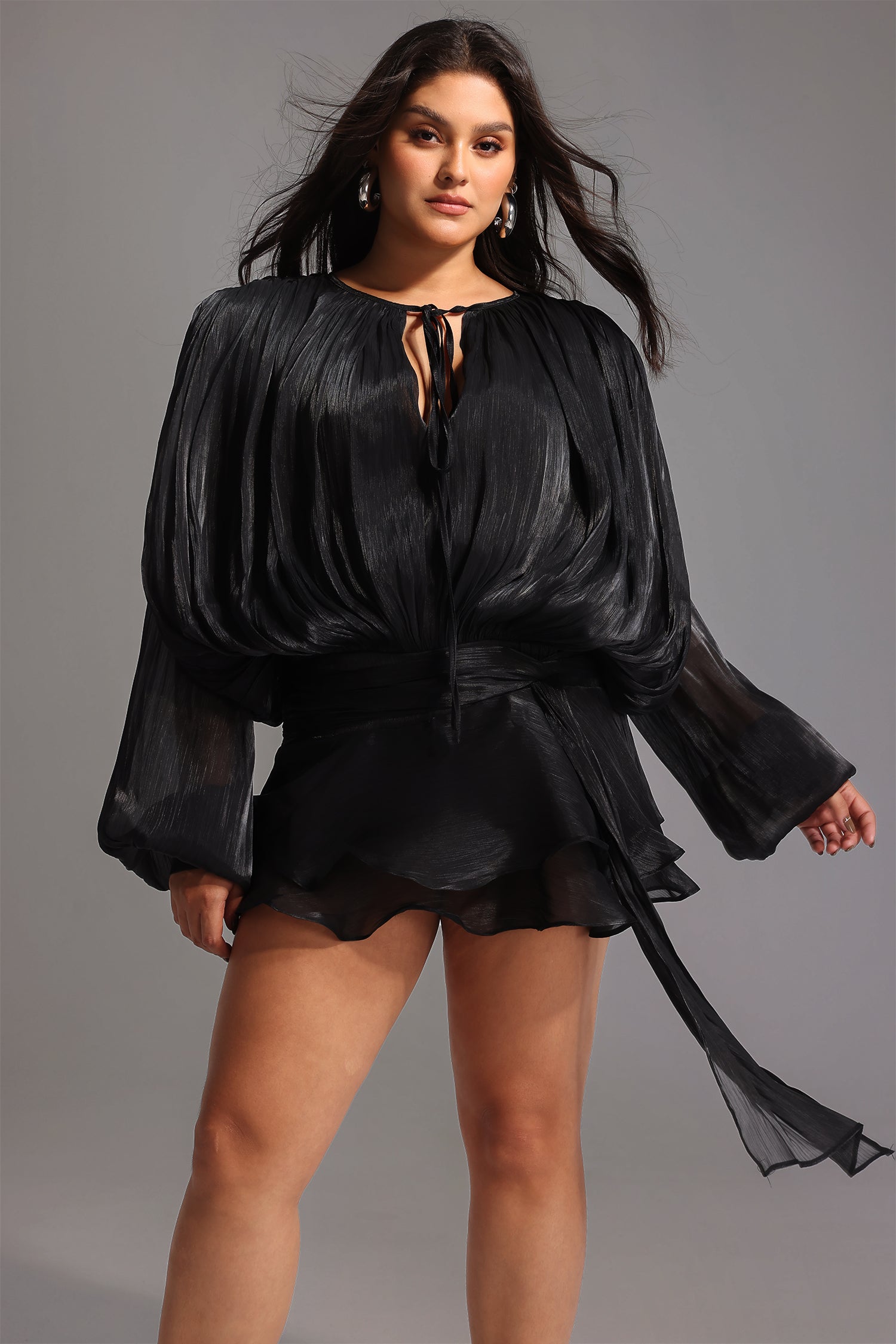 Yoland Long Sleeve Lacing Mini Dress