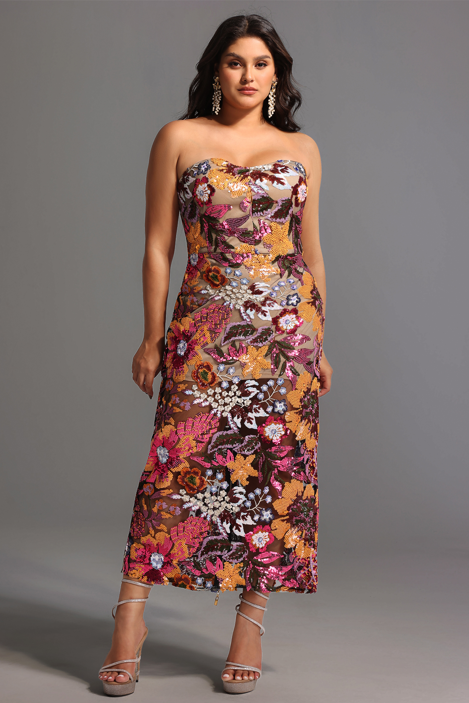 Satu Floral Glitter Maxi Dress