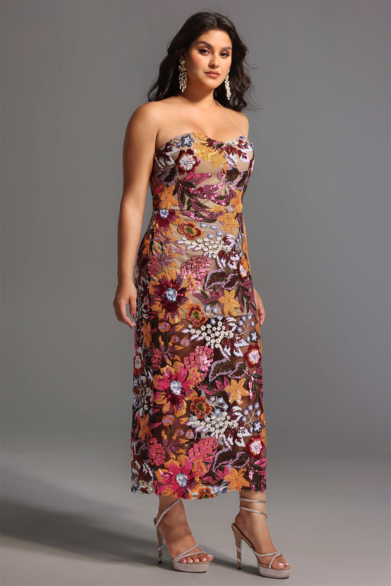 Satu Floral Glitter Maxi Dress