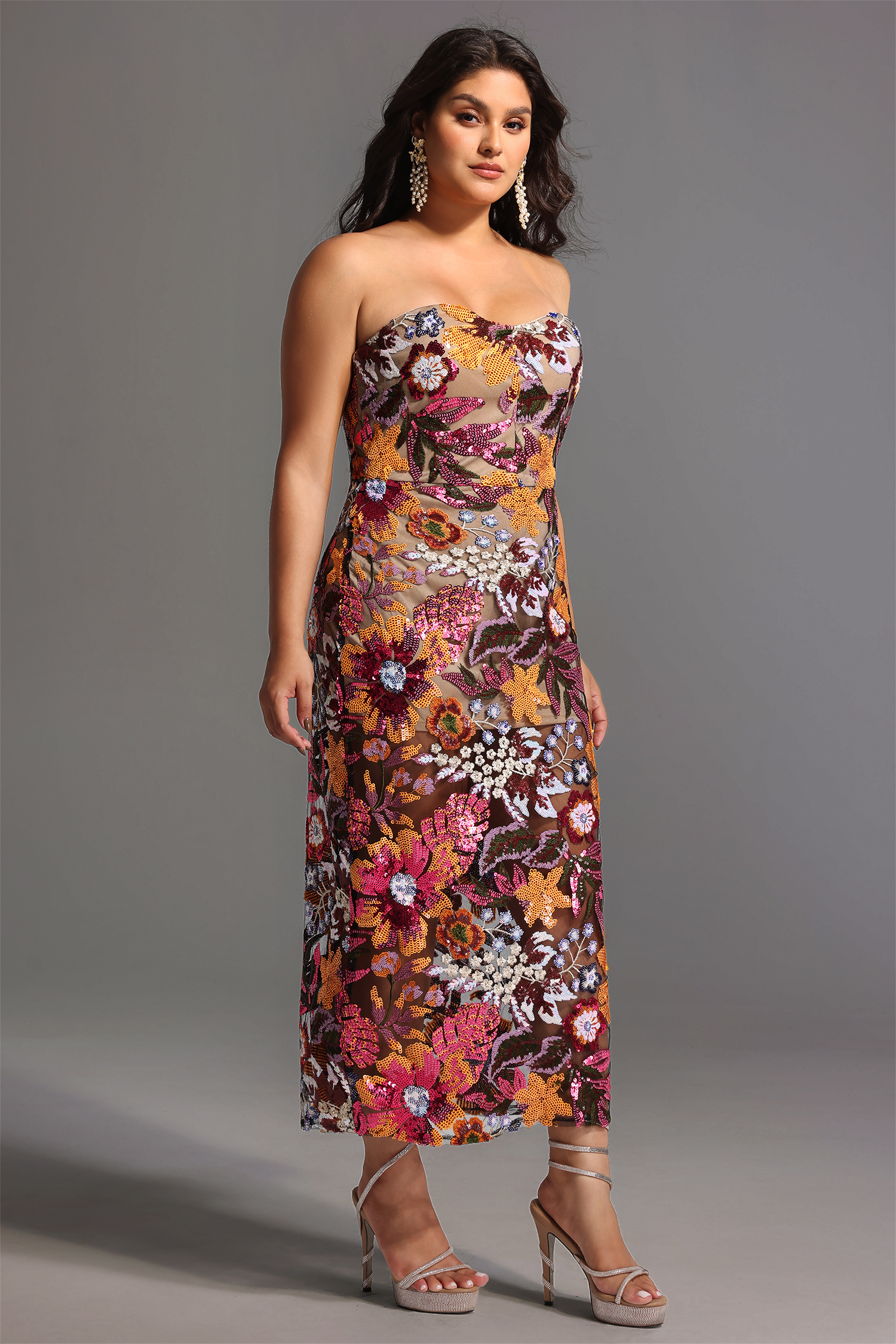 Satu Floral Glitter Maxi Dress