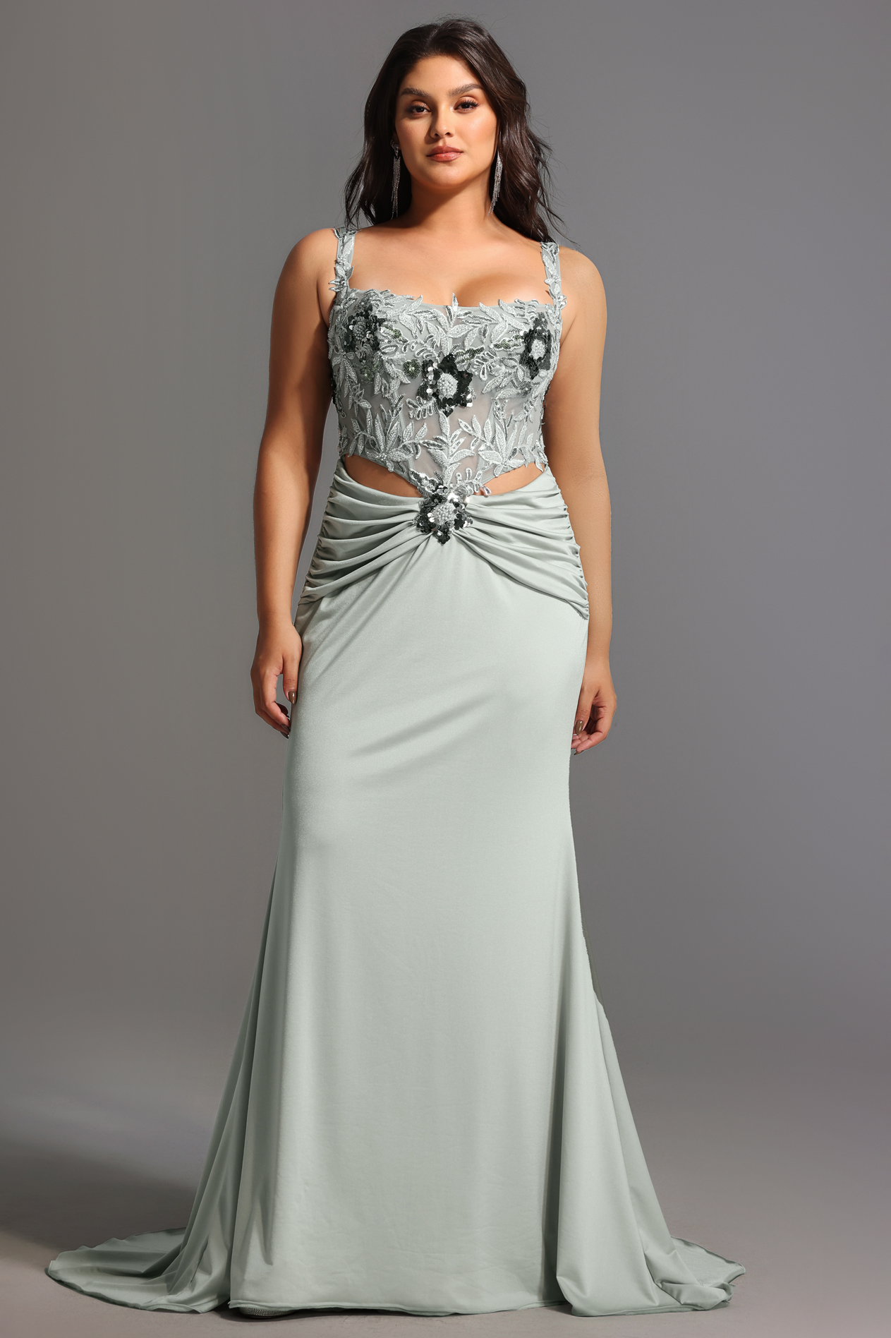 Valery Diamond Fishtail Maxi Dress