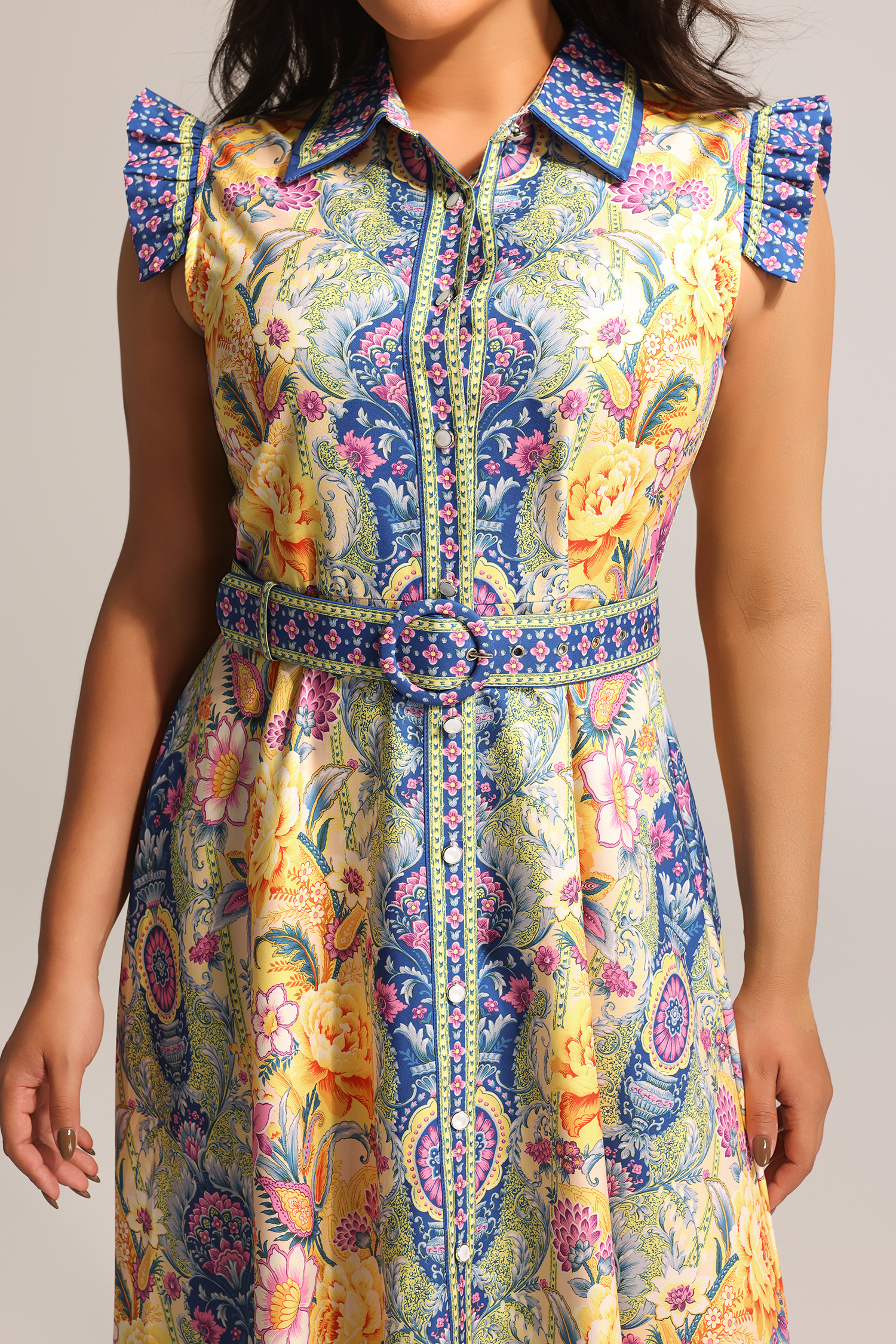 Naida Floral Printed Sleeveless Maxi Dress