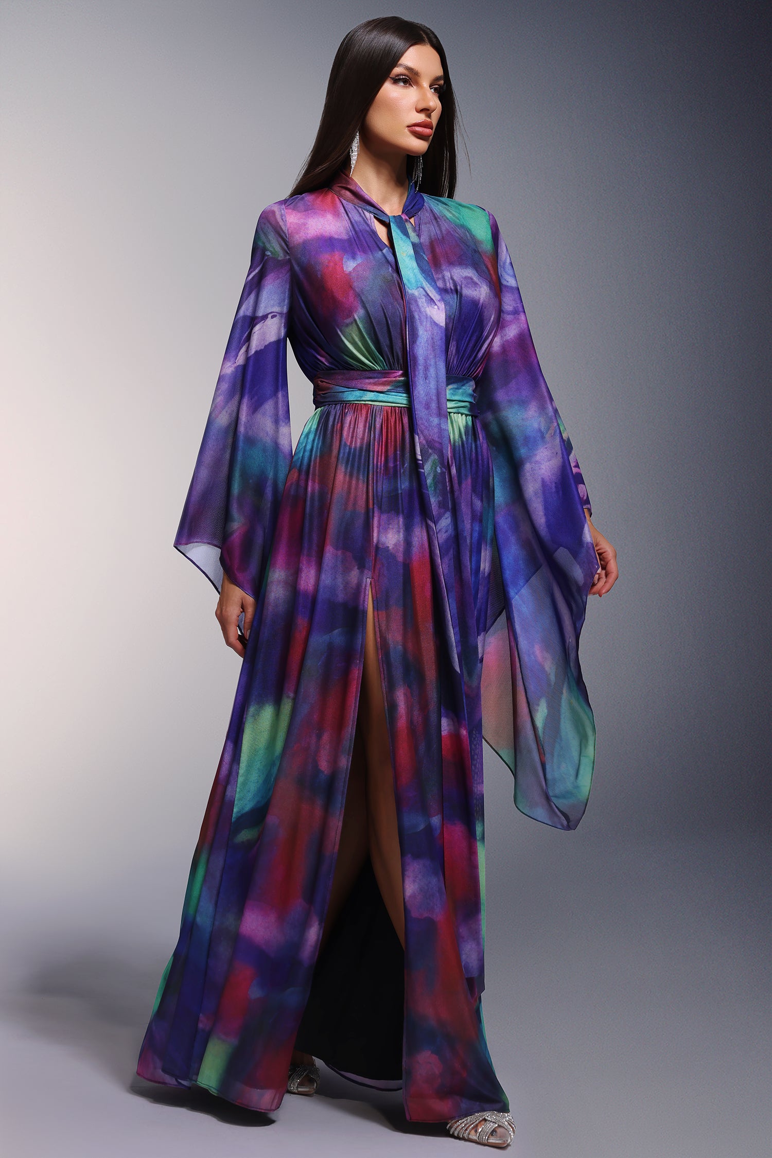 Gerasa Fold Long Sleeves Maxi Dress