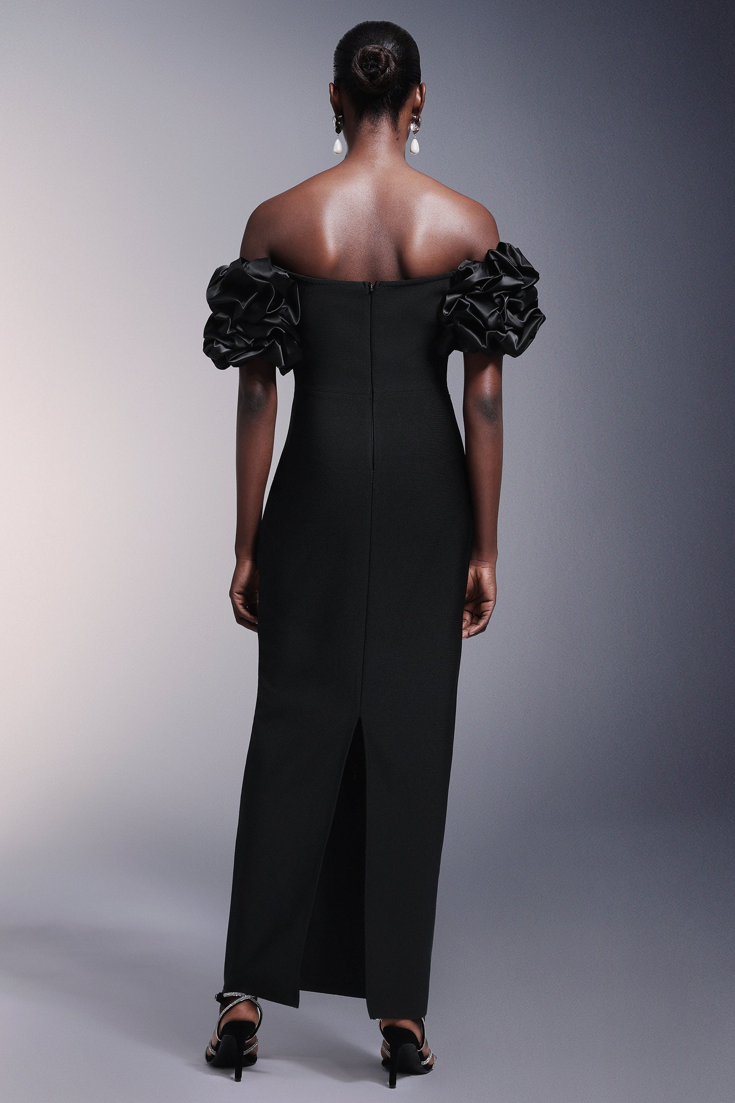 Yarera Strapless Pearls Bandage Maxi Dress