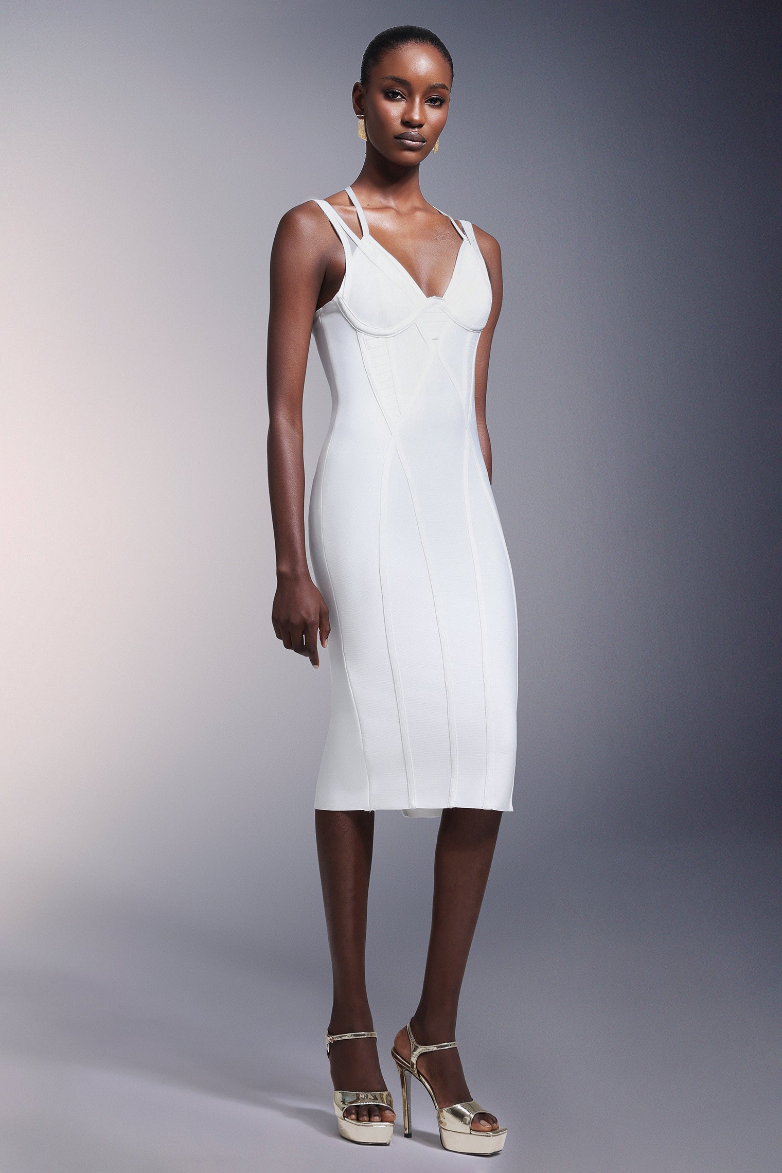 Jellay Sleeveless  Bandage Midi Dress