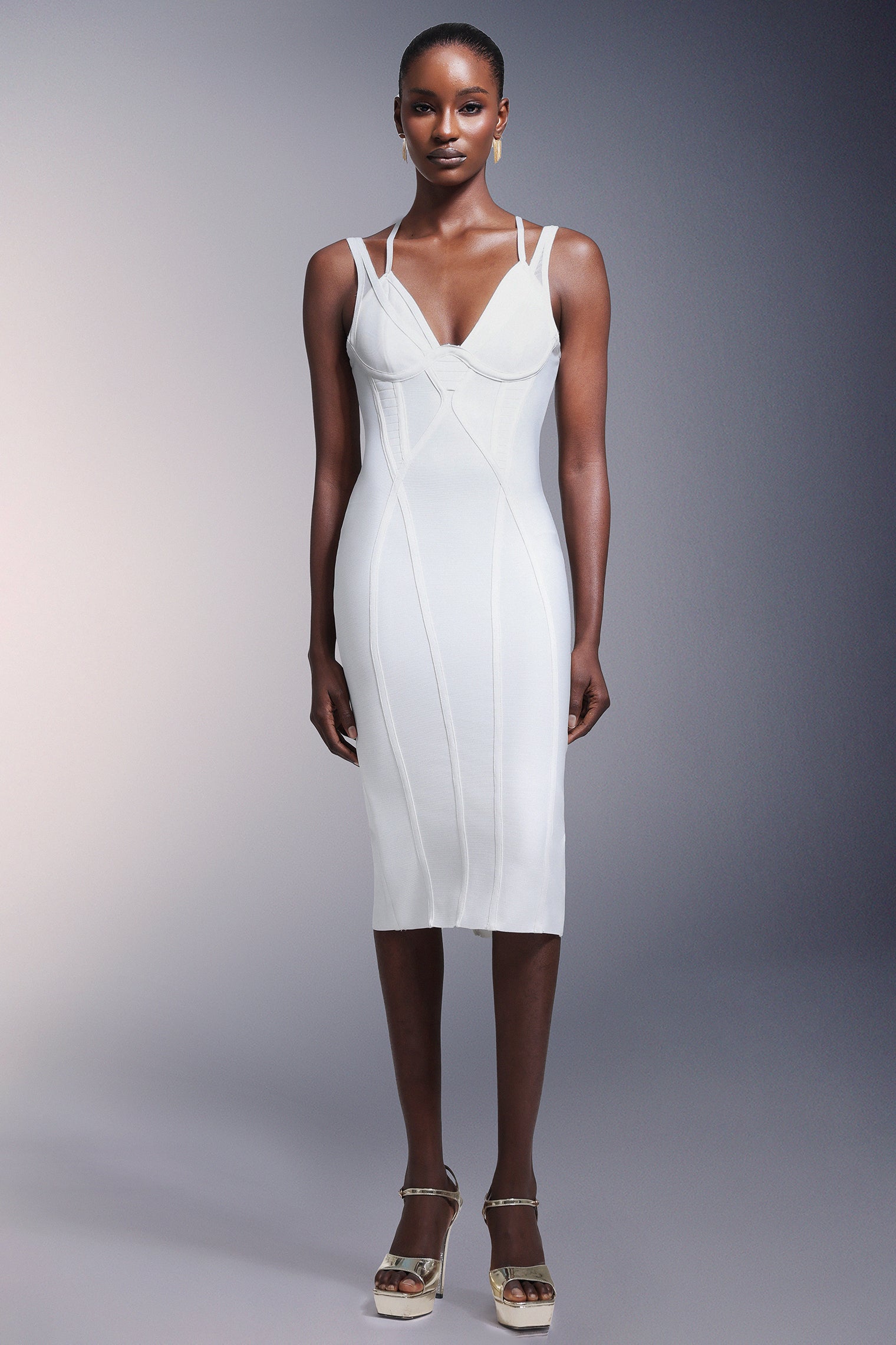 Jellay Sleeveless  Bandage Midi Dress