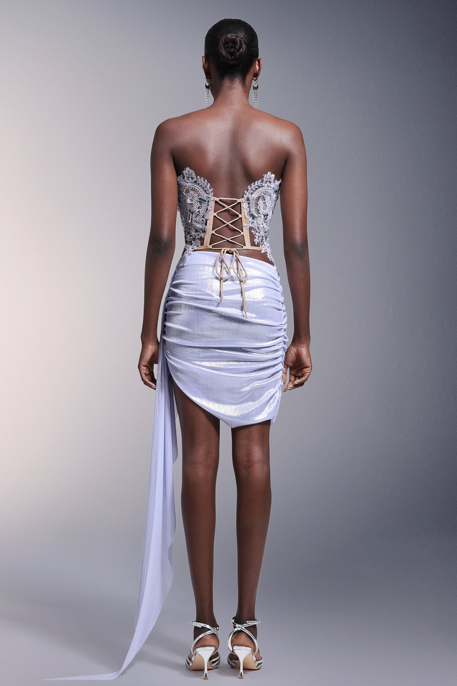 Sandra Sleeveless Diamond Lacing Mini Two-Piece Set