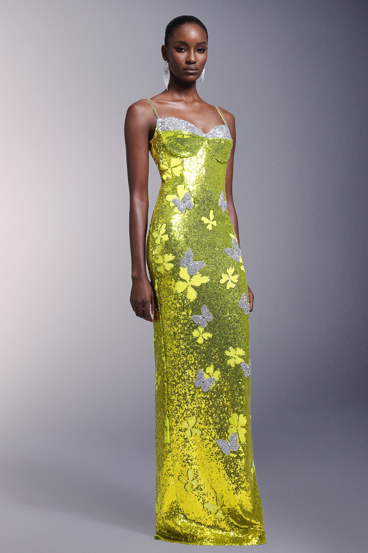 Raisin Sleeveless Diamond Sequin Maxi Dress