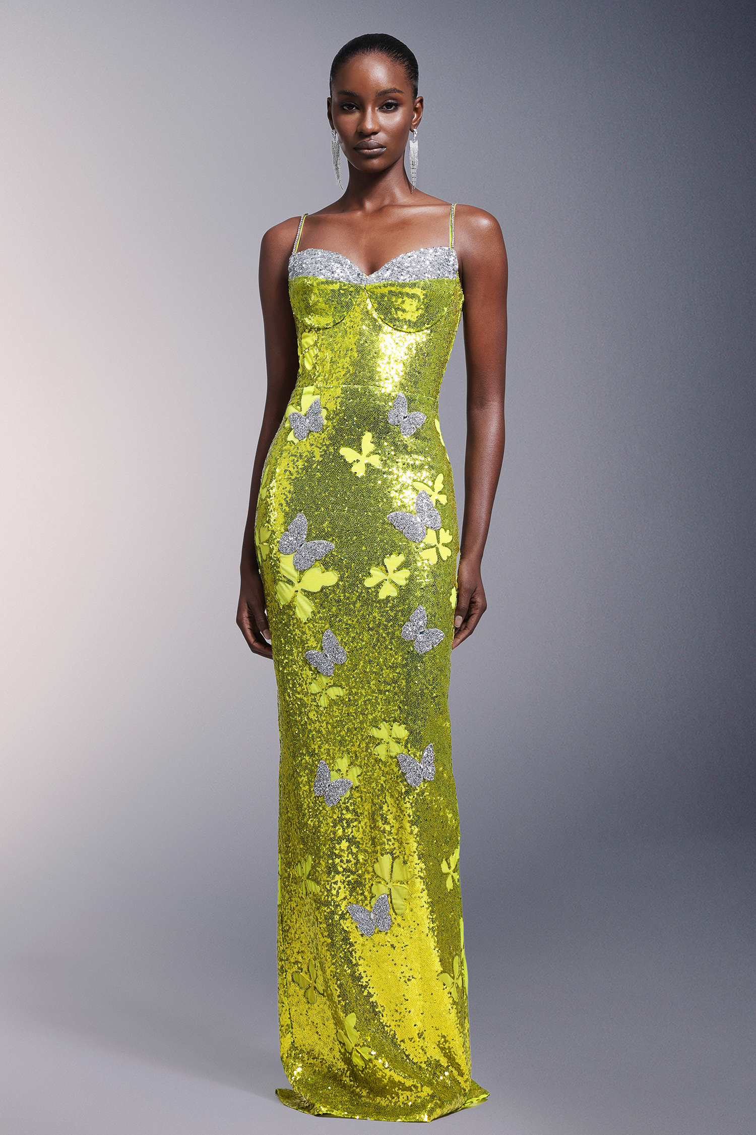 Raisin Sleeveless Diamond Sequin Maxi Dress