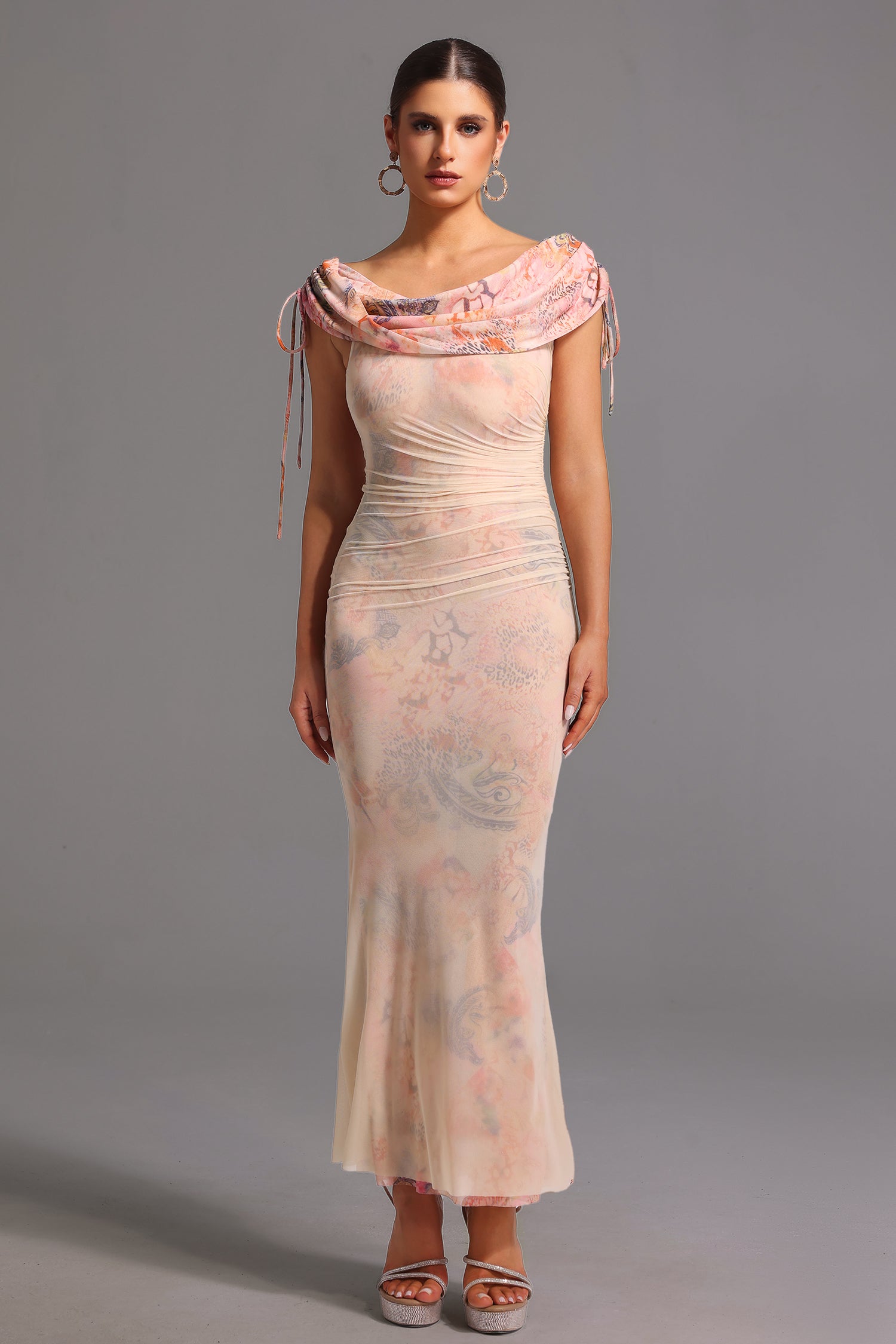 Sorel Off-the-Shoulder Bows Maxi Dress