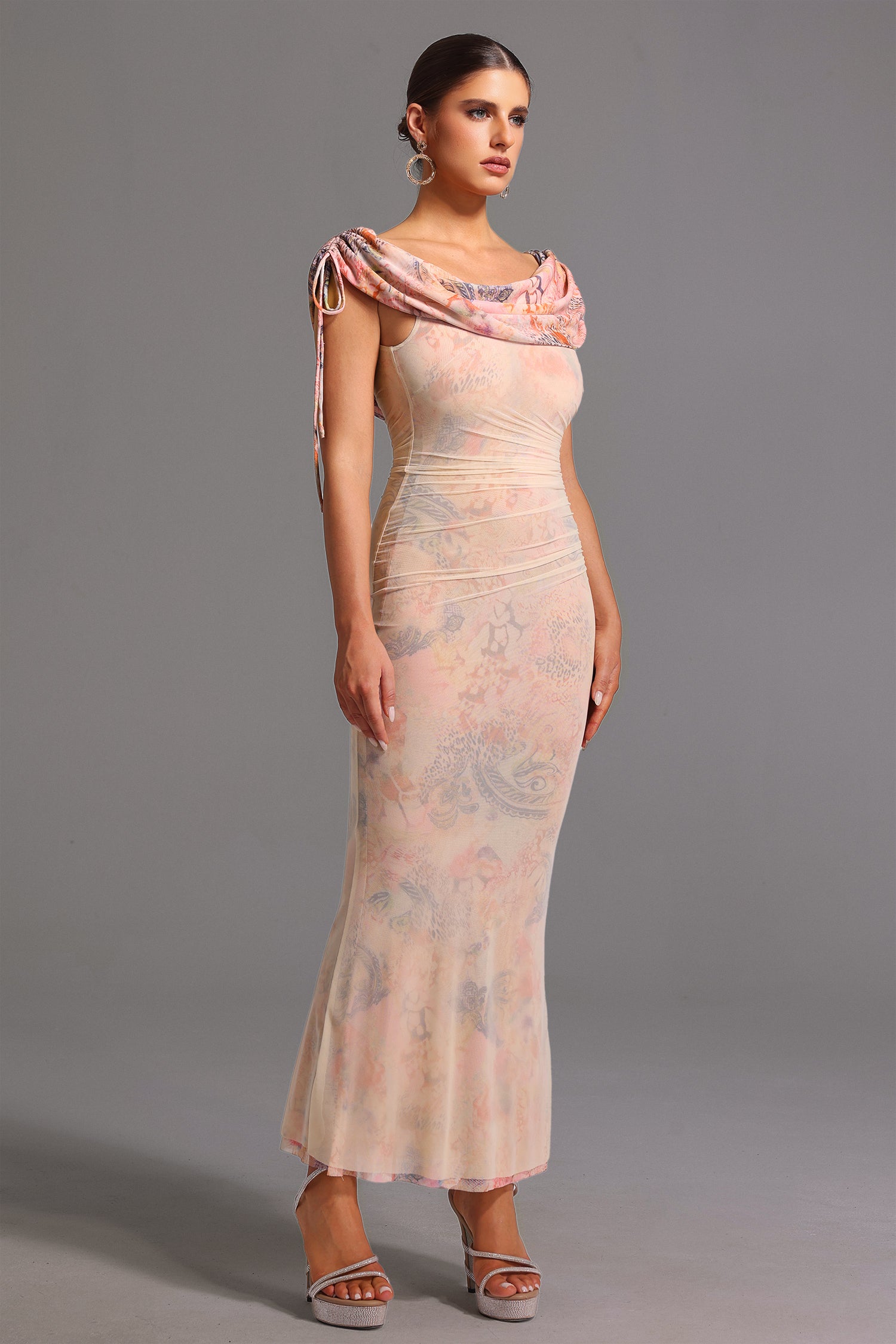 Sorel Off-the-Shoulder Bows Maxi Dress