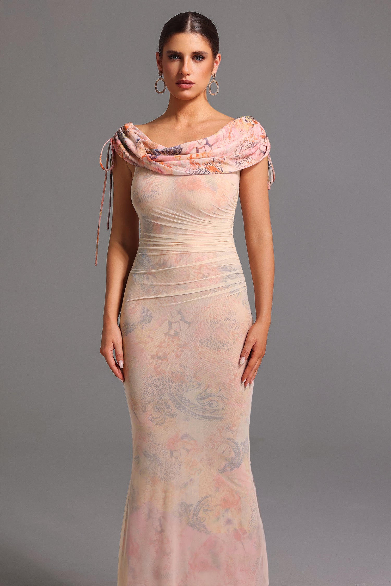 Sorel Off-the-Shoulder Bows Maxi Dress