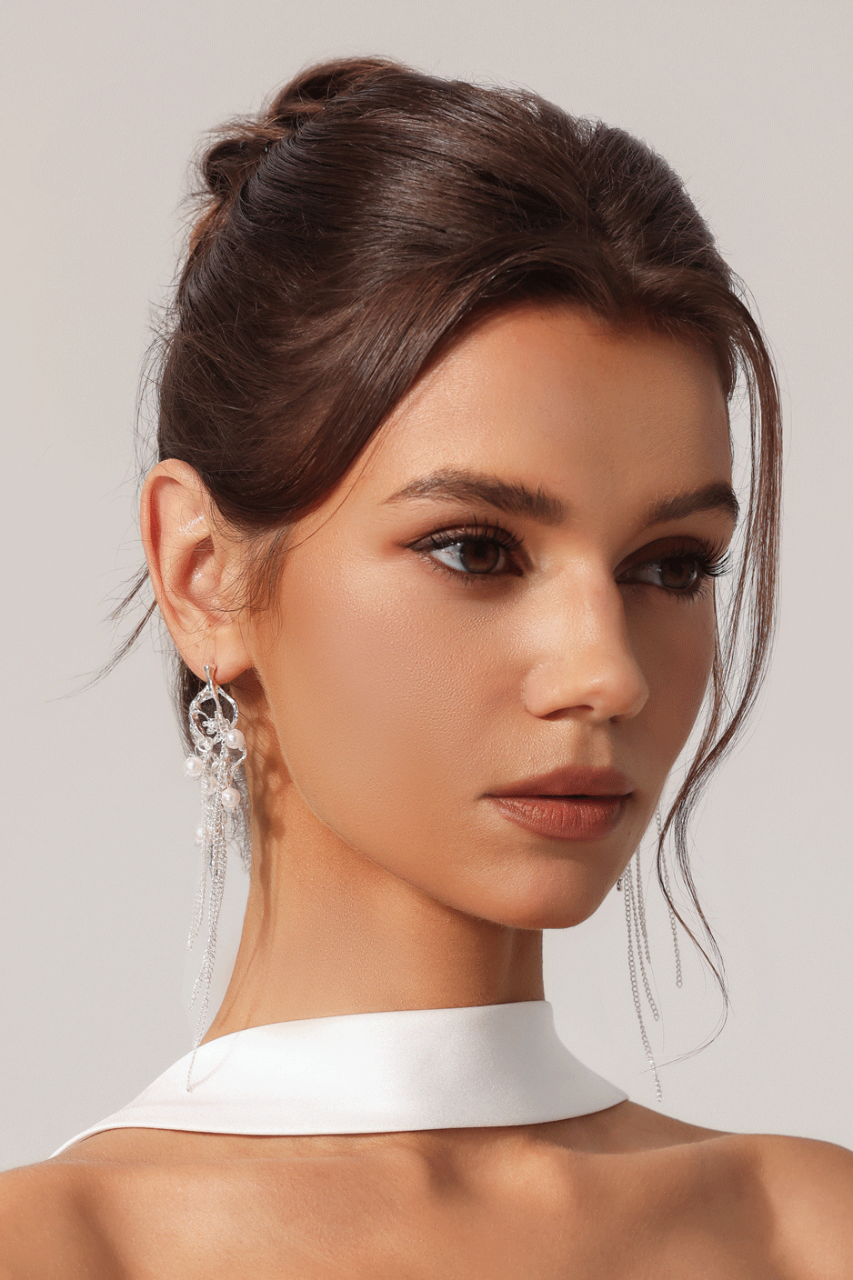 Pelze Pearl Hollowed Out Tassels Earrings