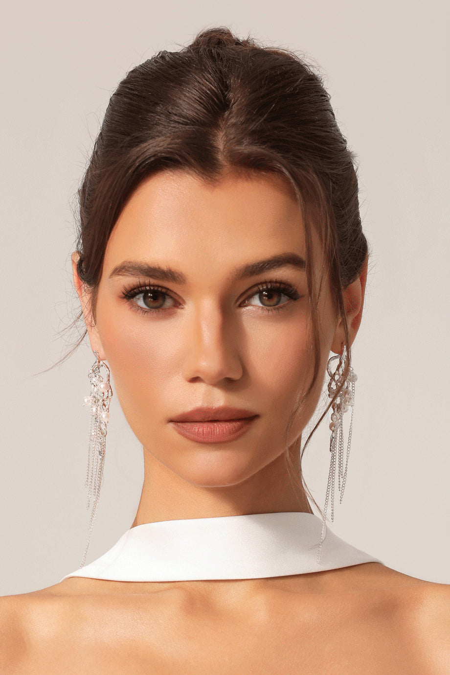 Pelze Pearl Hollowed Out Tassels Earrings