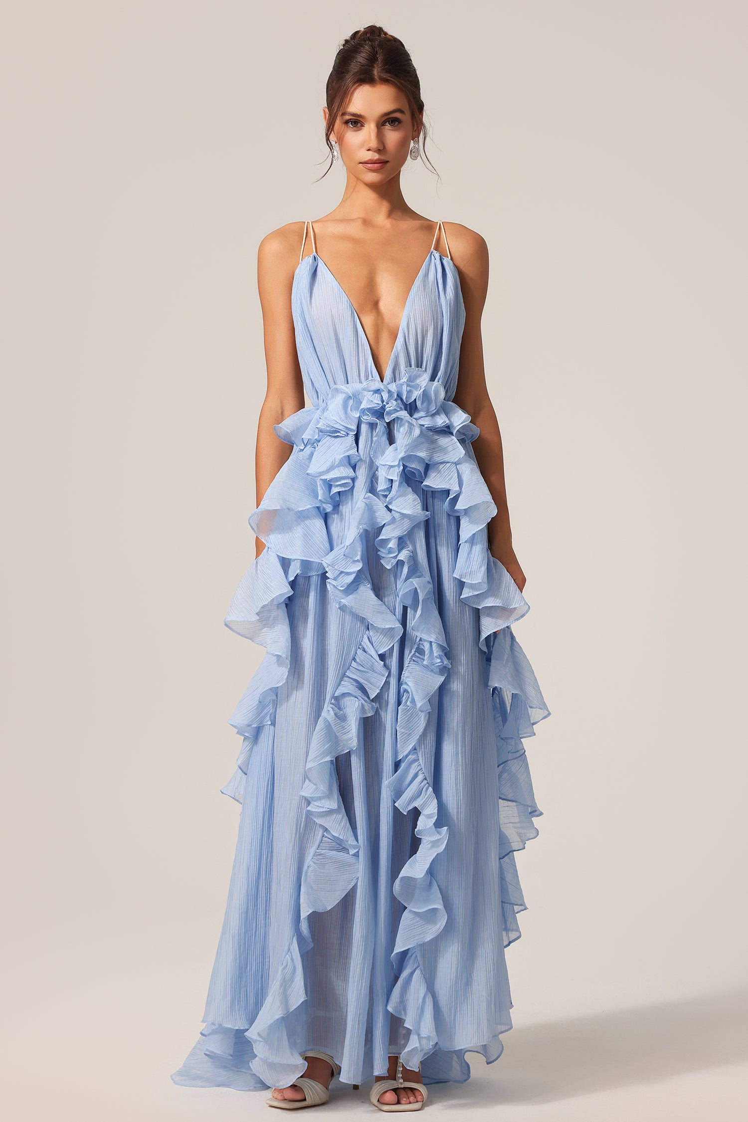 Quincy Sleeveless Backless Folds Maxi Dress