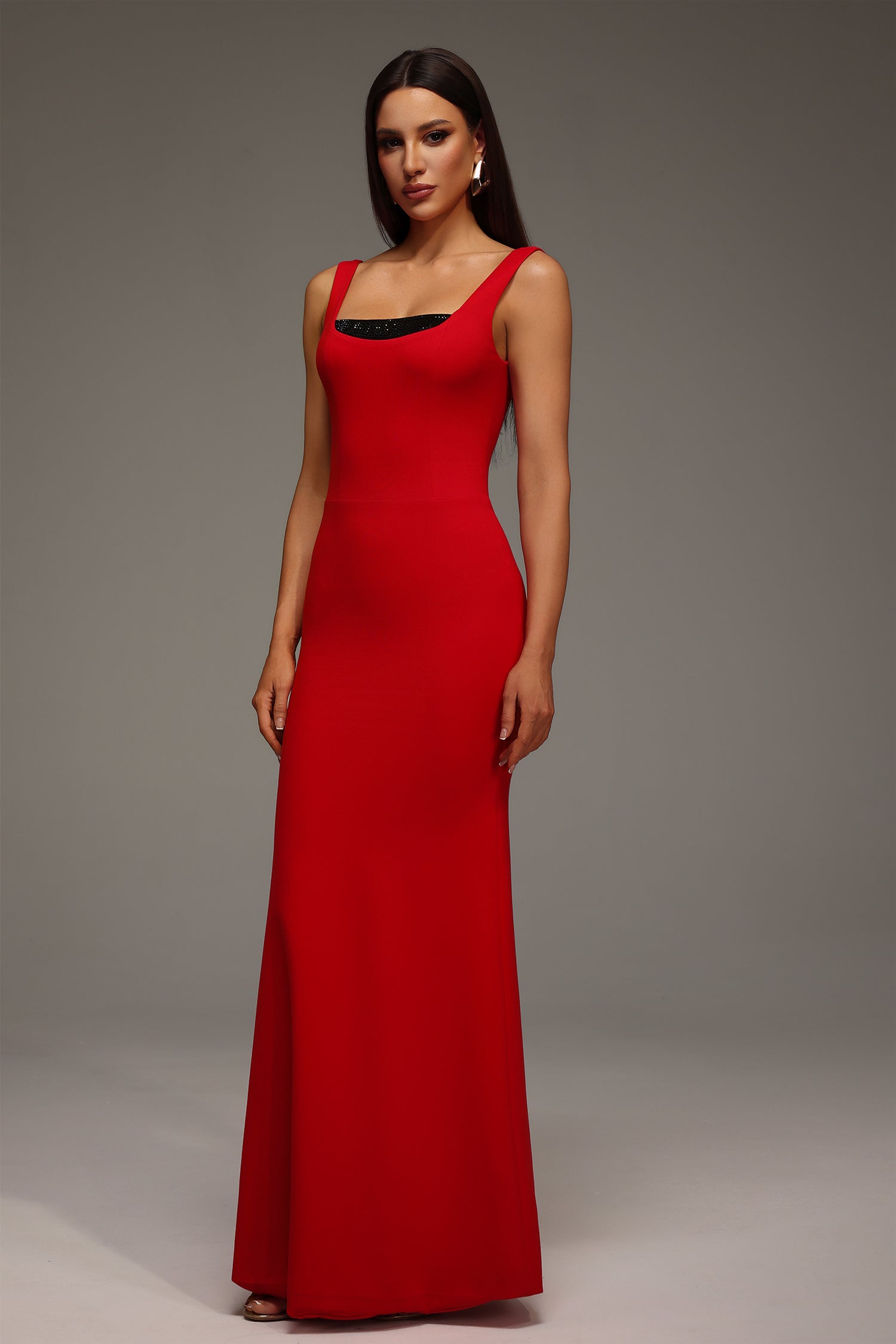 Meryl Halter Diamond Maxi Dress