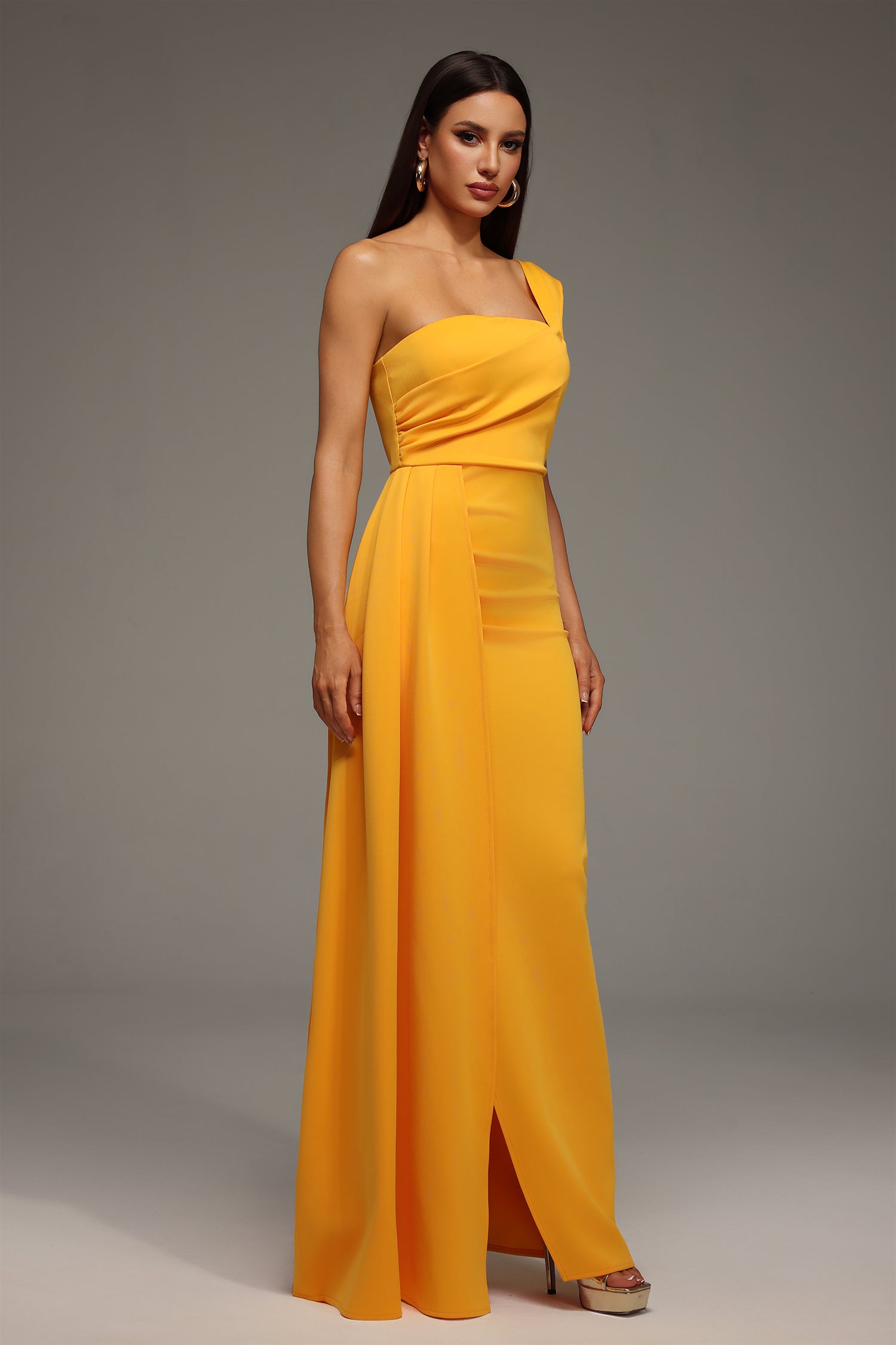 Olapa One Shoulder Slit Maxi Dress