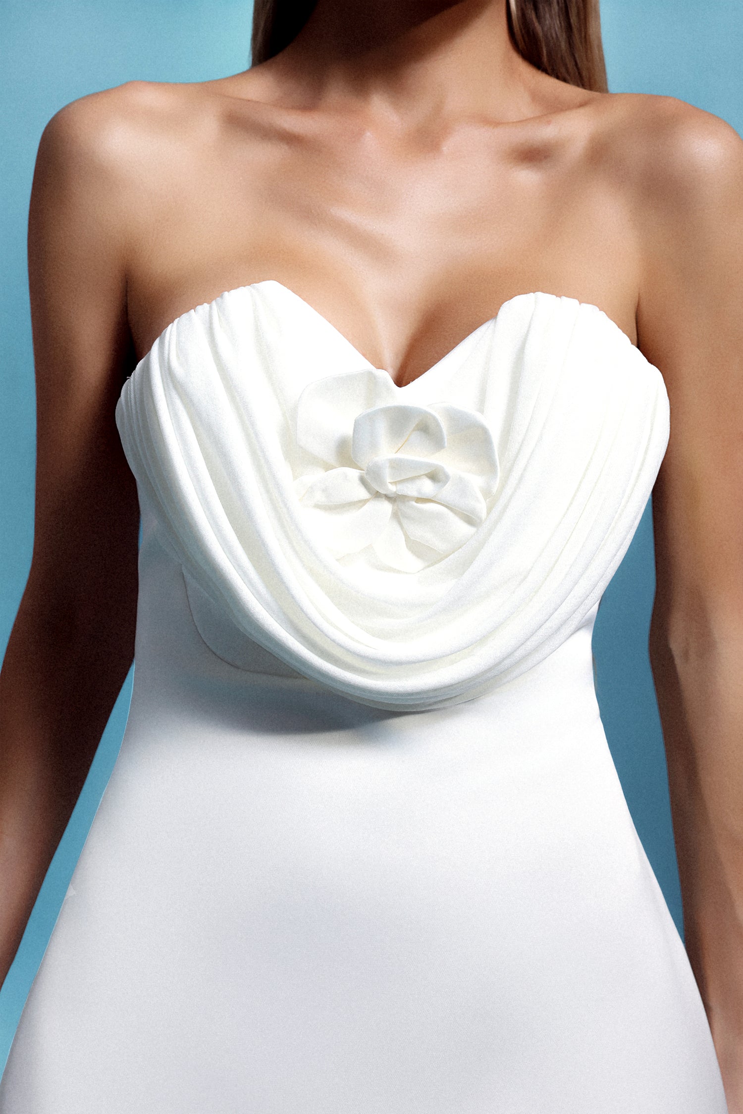 Villa Strapless Flower Mini Dress