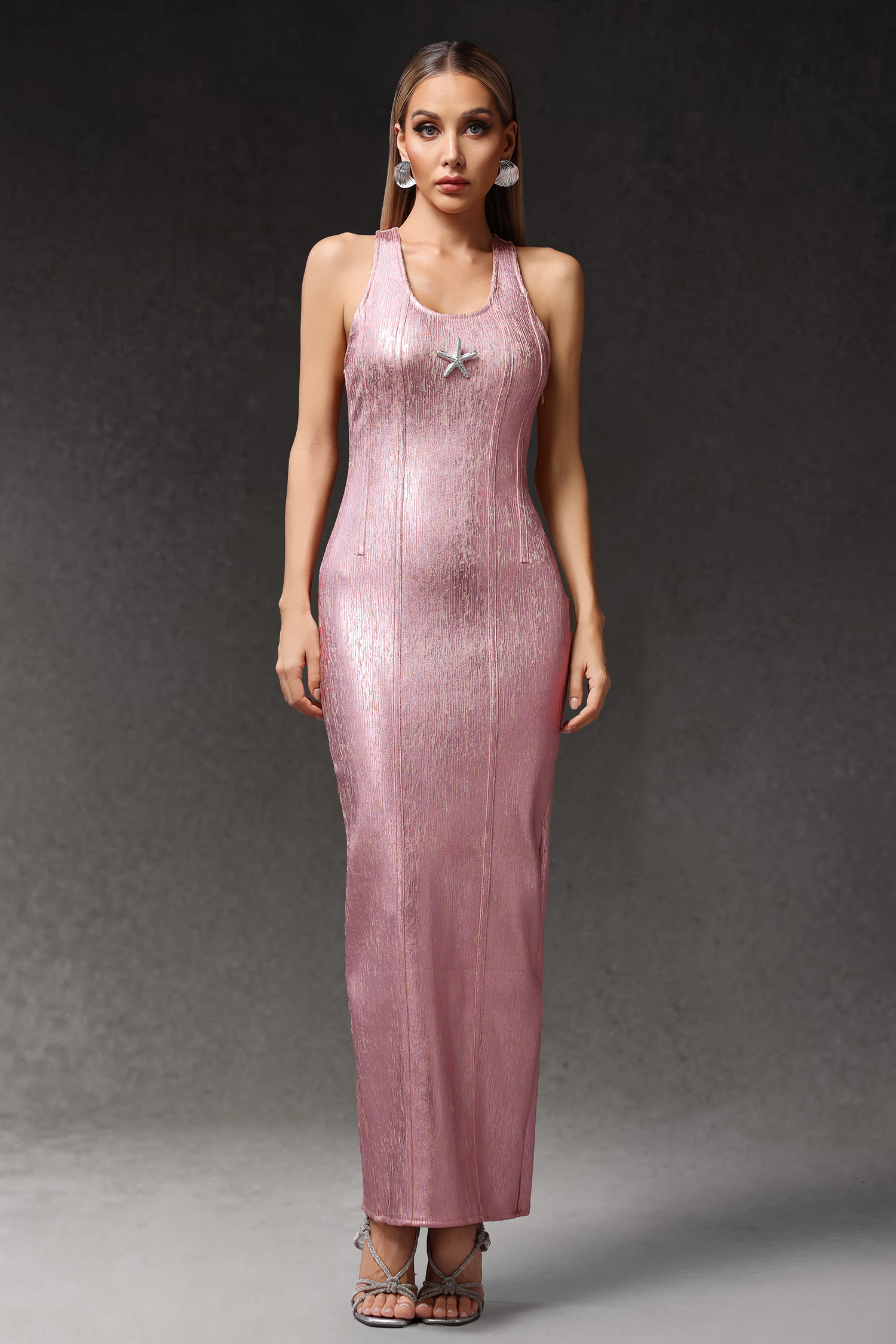 Verues Sleeveless Starfish Bandage Maxi Dress