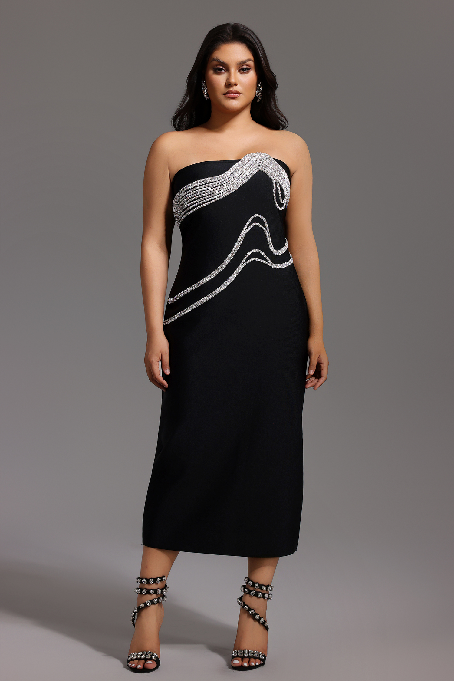 Oga Sleeveless Diamond Bandage Maxi Dress
