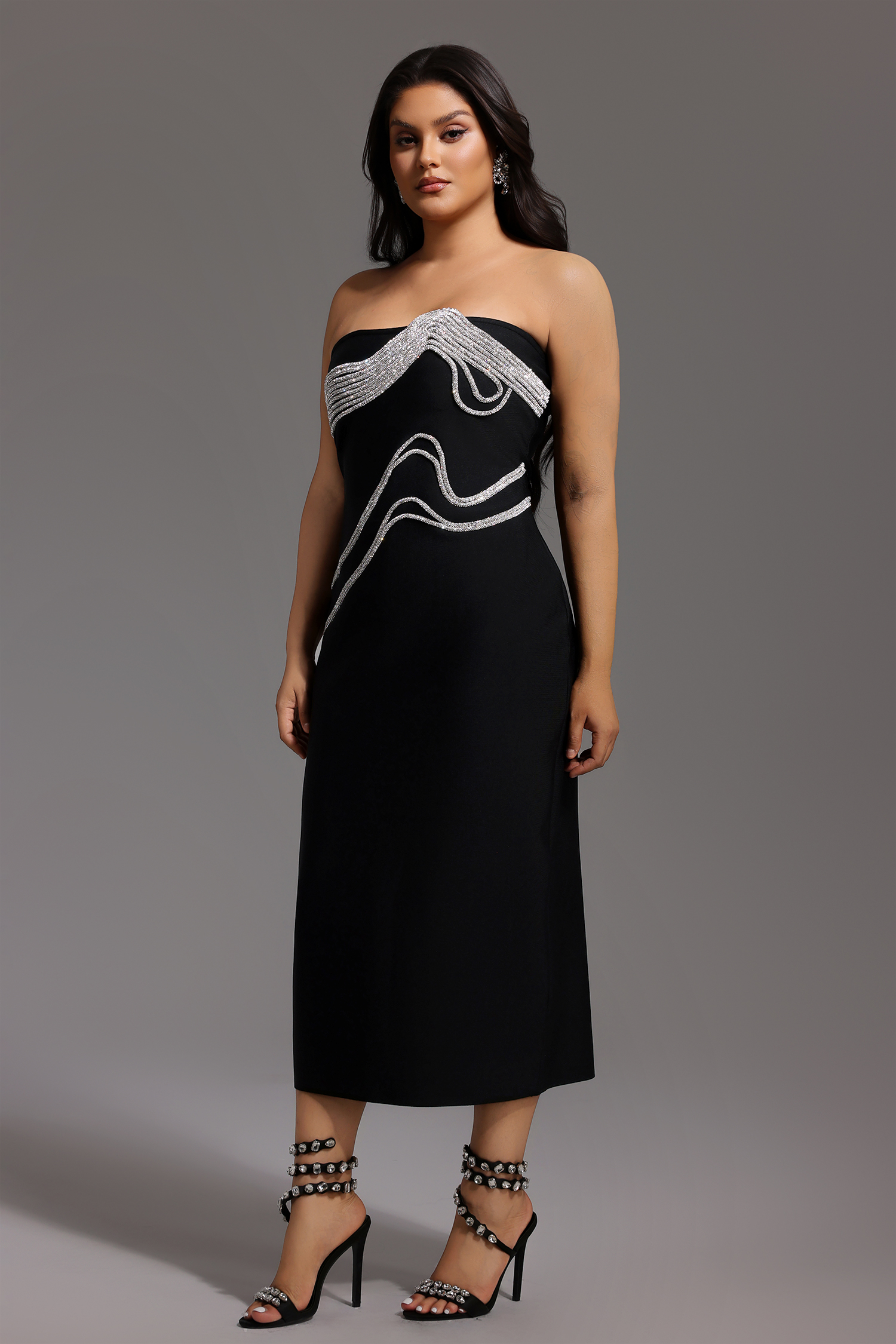 Oga Sleeveless Diamond Bandage Maxi Dress