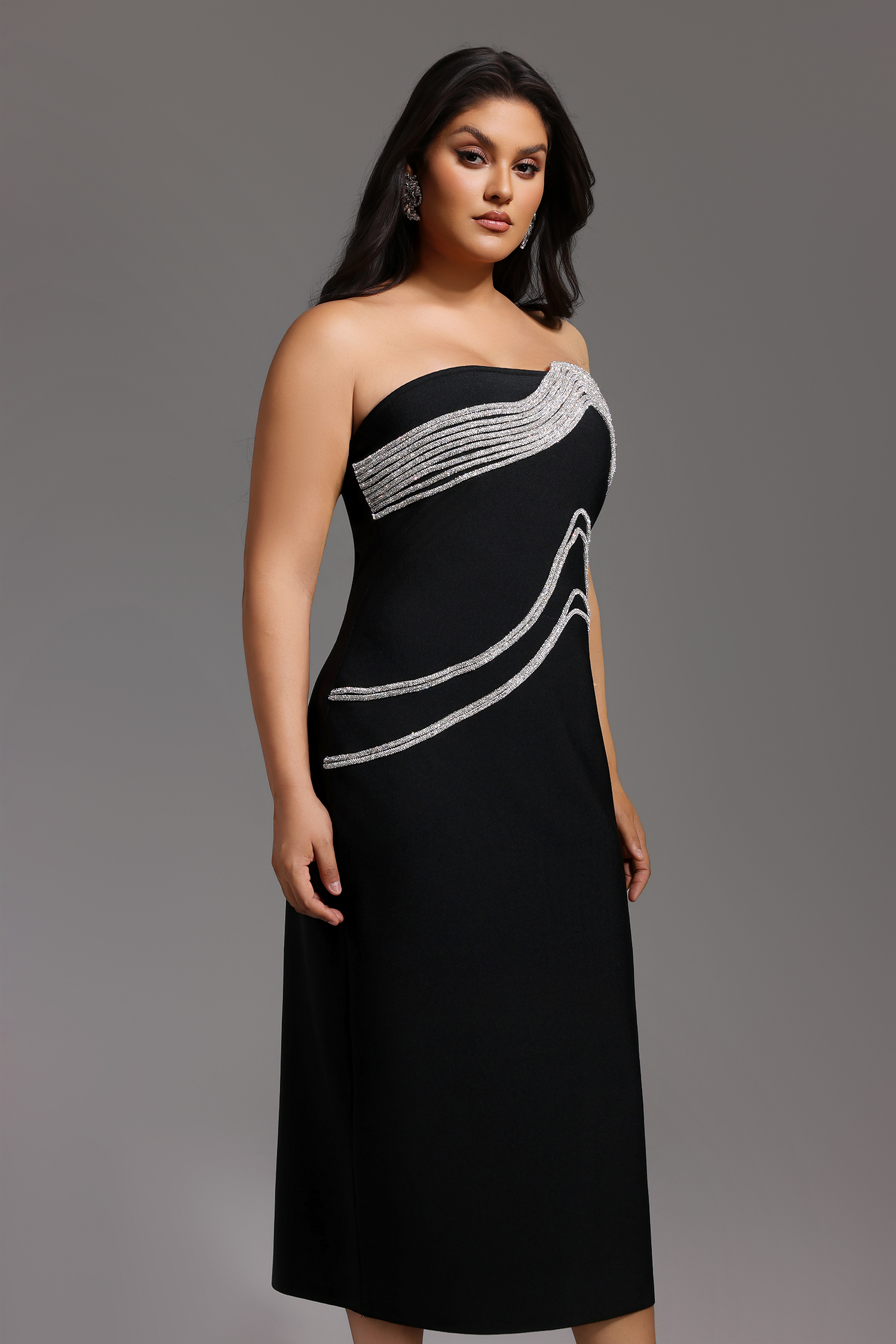 Oga Sleeveless Diamond Bandage Maxi Dress