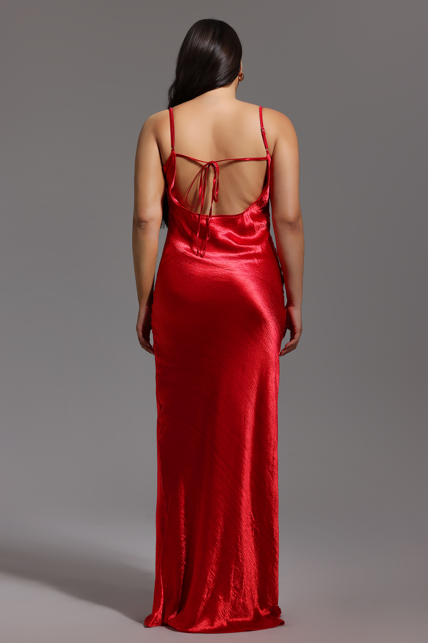 Emily Metallic Wine Maxi Dress