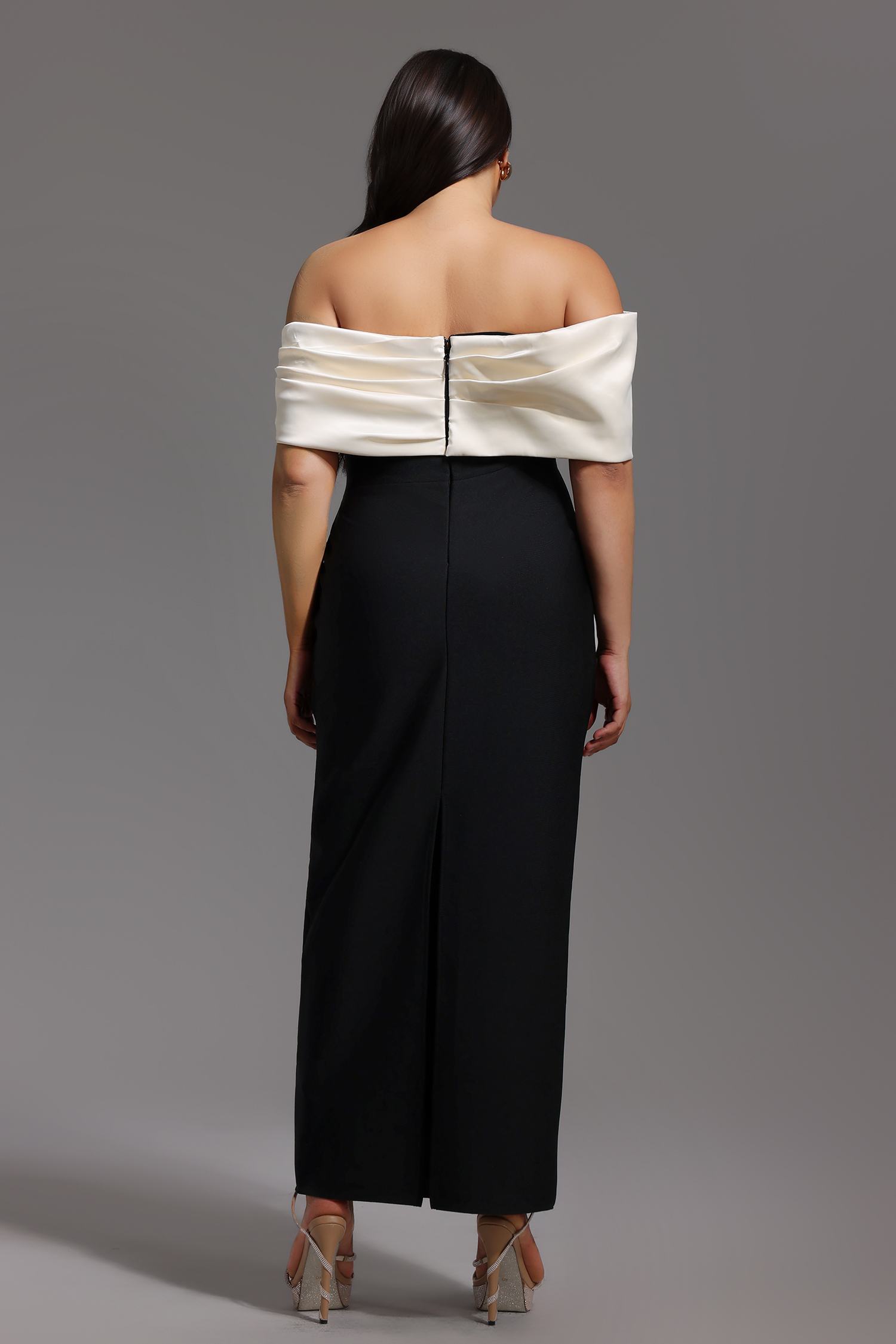 Lala Off-The-Shoulder Fold Bandage Maxi Dress