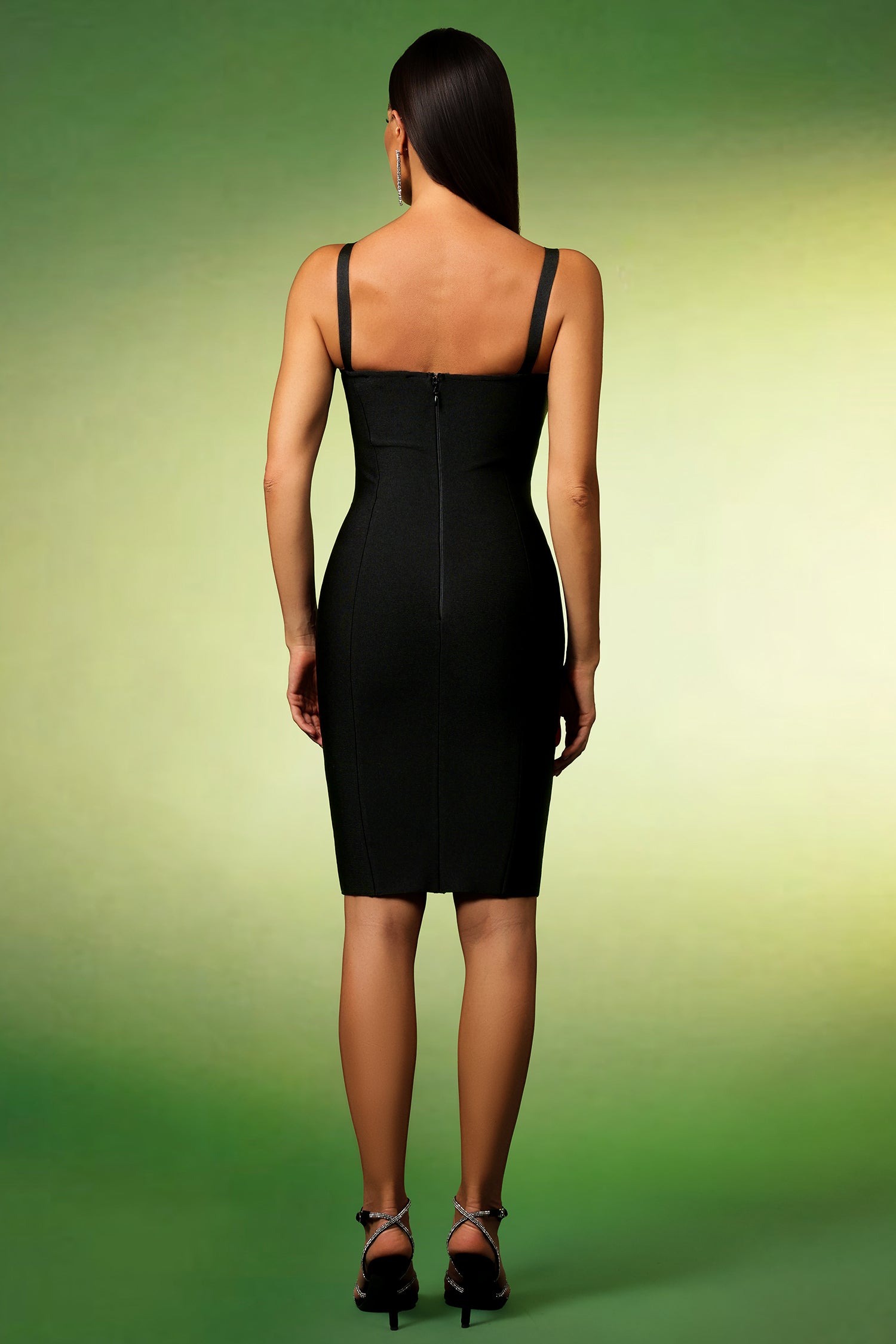 Lauren Sleeveless Diamond Tassels Bandage Mini Dress