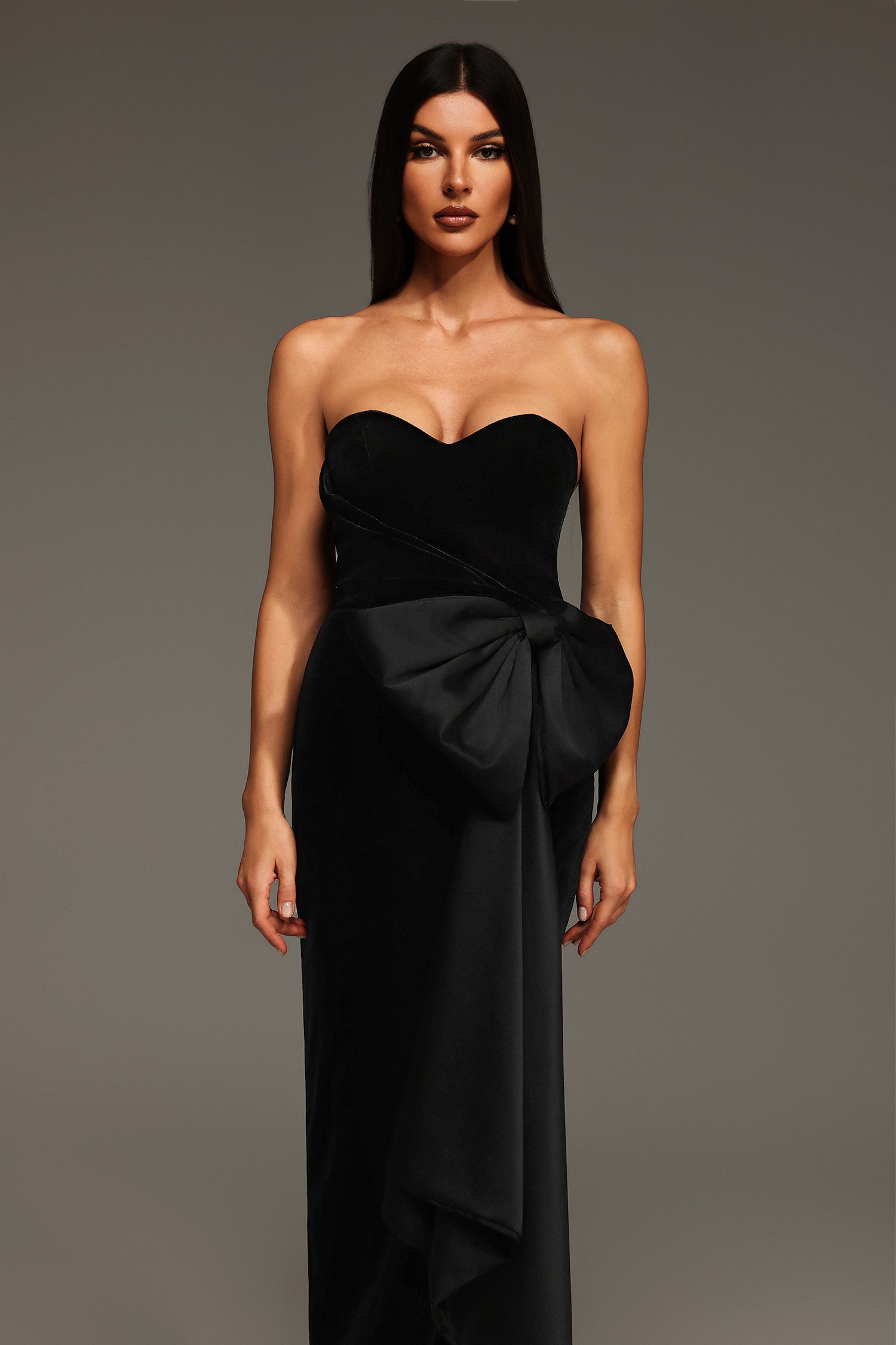 Wezal Sleeveless Slit Bow Maxi Dress