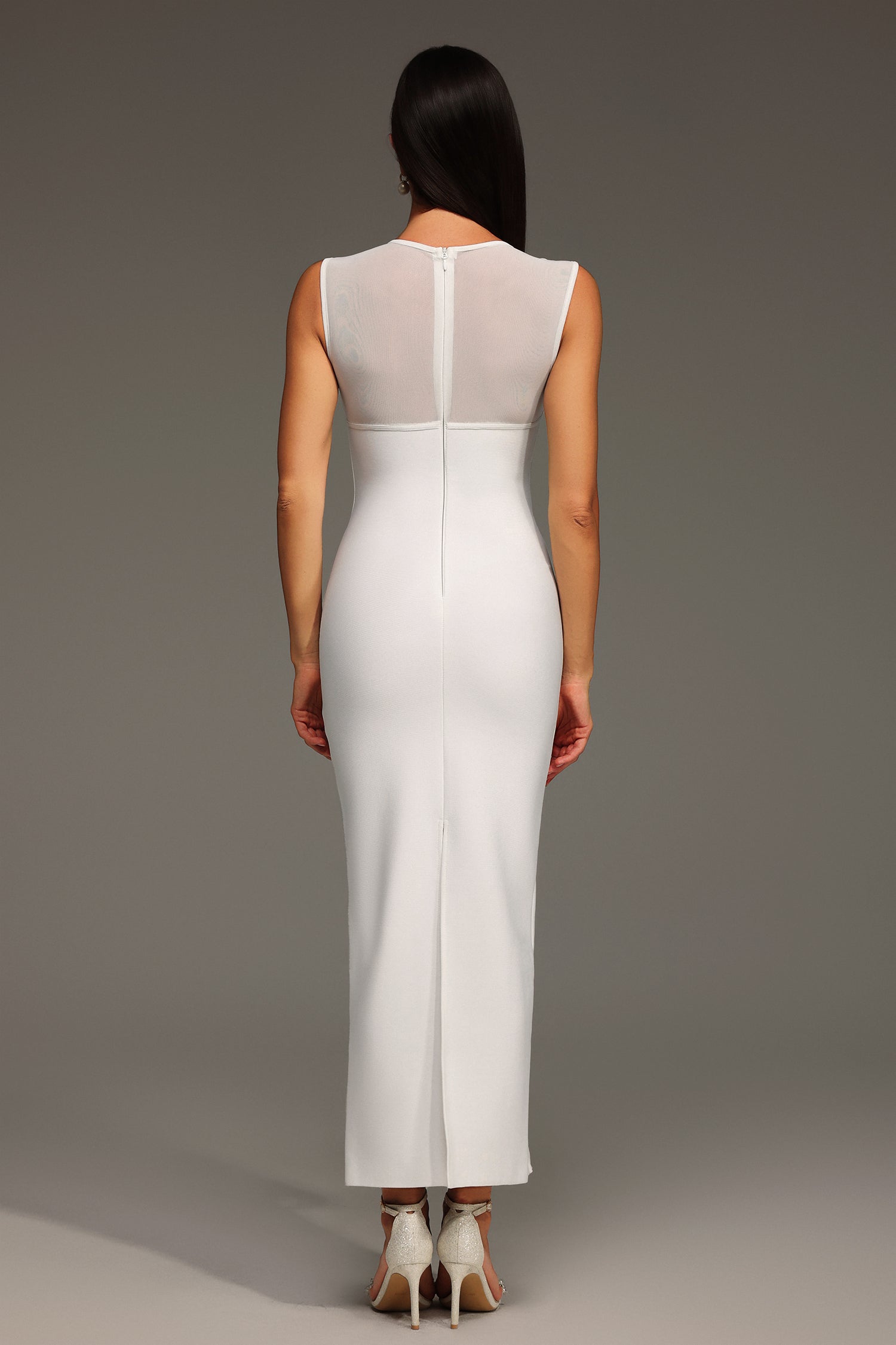 Quinn Sleeveless Concatenate Tulle Bandage Maxi Dress