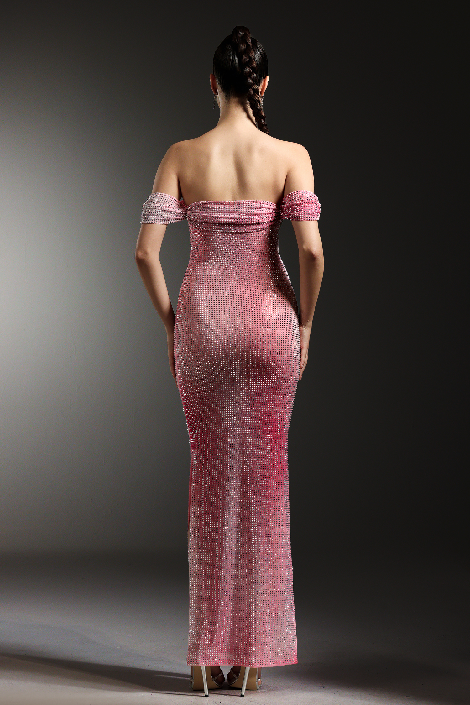 Dolores Rhinestone Gradient Maxi Dress