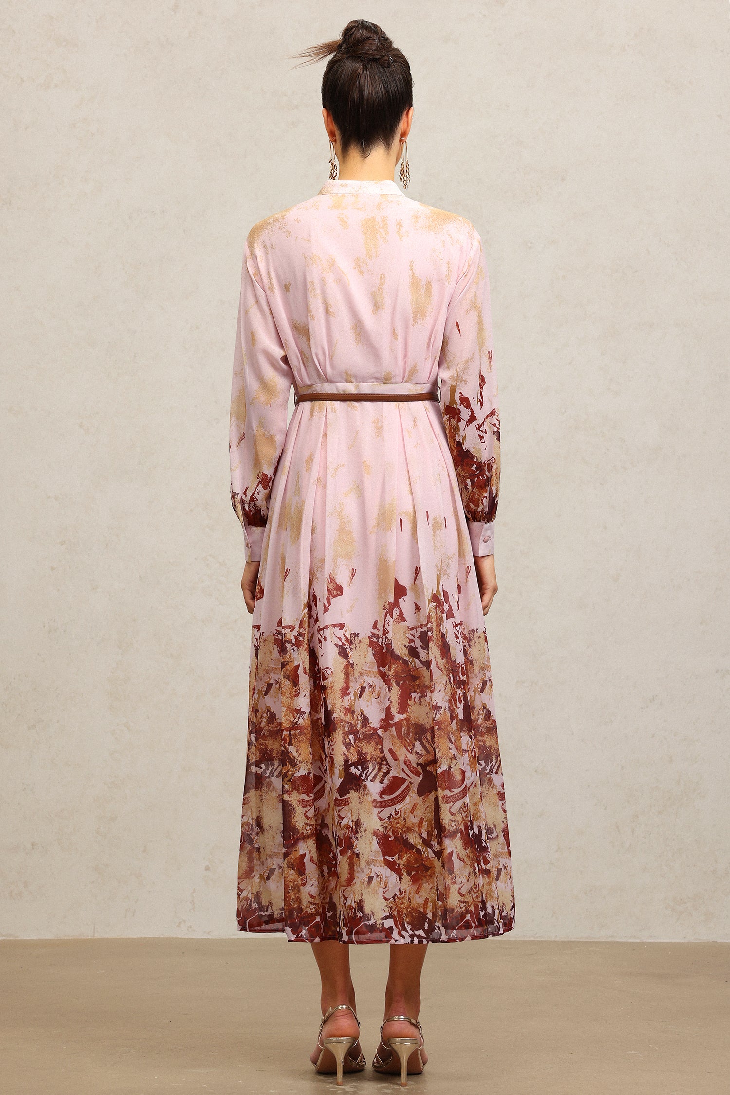 Temaie Long Sleeves Floral Printed Maxi Dress