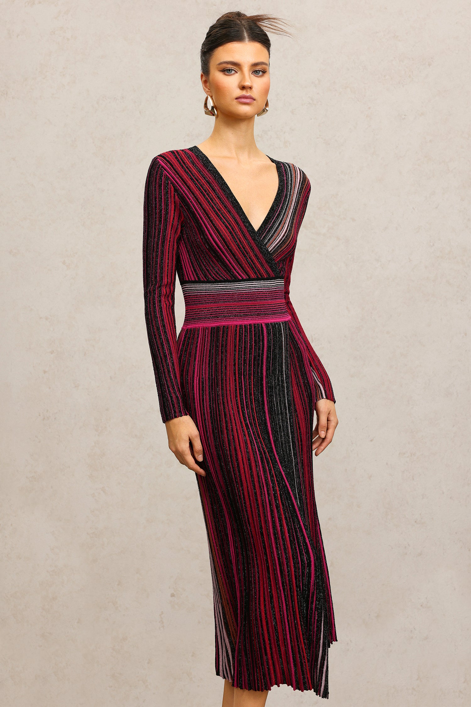 Evvie V-Neck Long Sleeves Maxi Dress