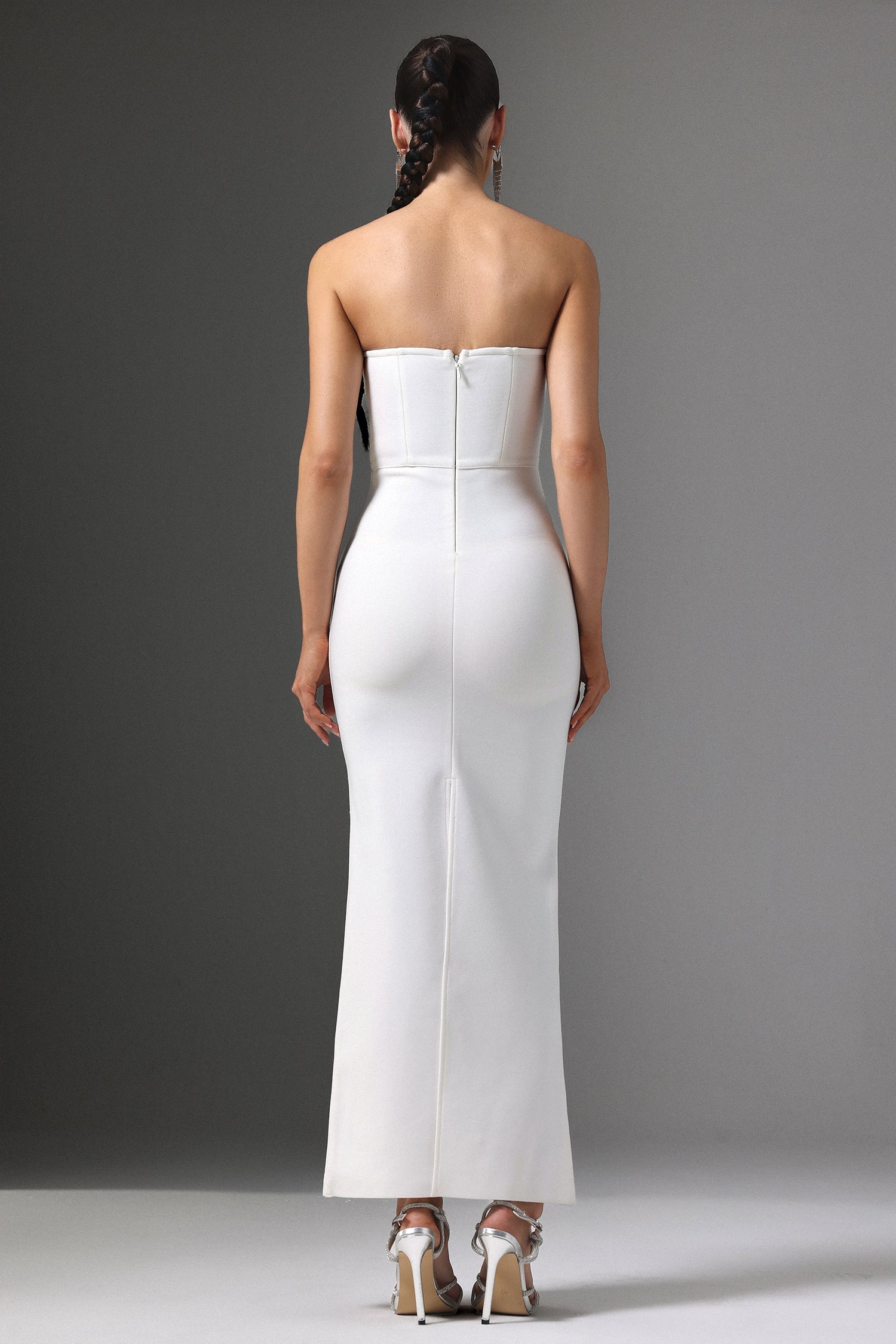 Xacier Strapless Rhinestone Bandage Maxi Dress