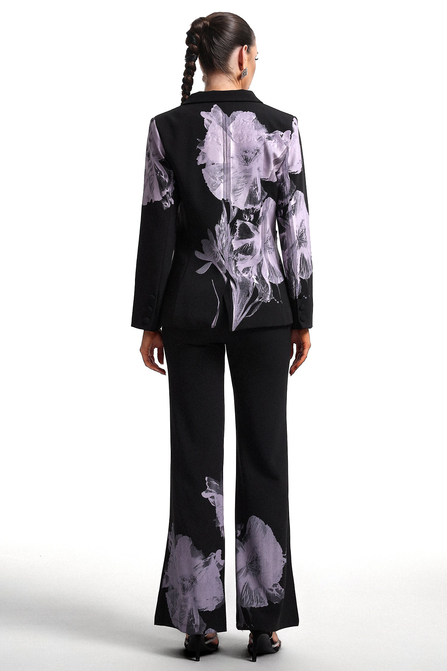 Garina Asymetric Floral Print Suit