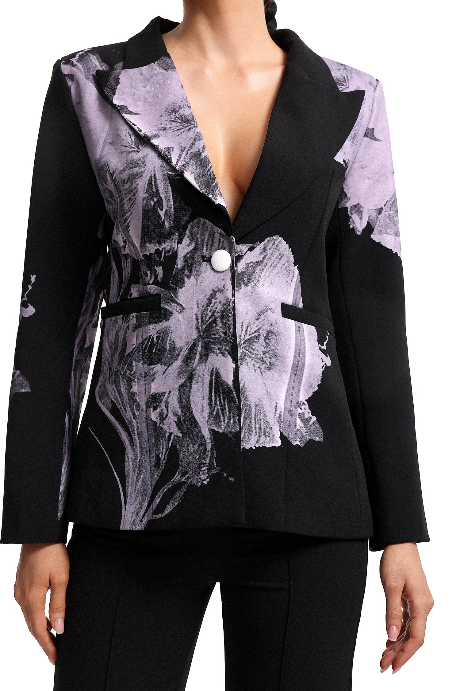 Garina Asymetric Floral Print Suit