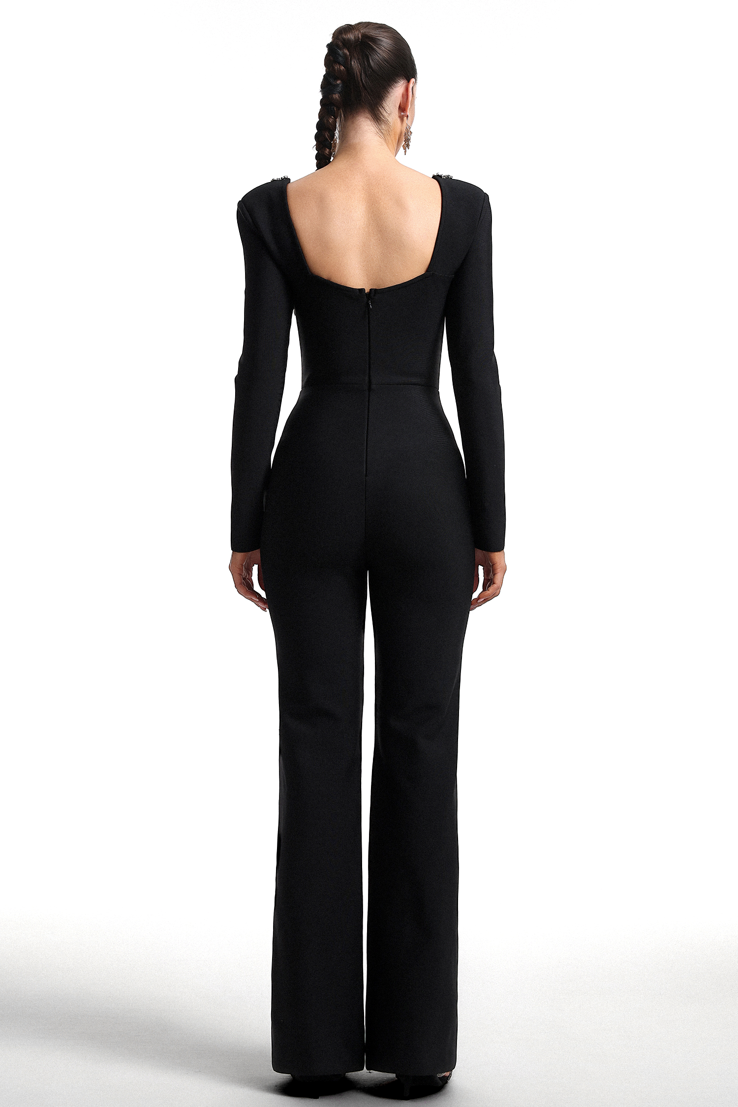 Liaco Sweetheart Neck Rhinestone Bandage Jumpsuit
